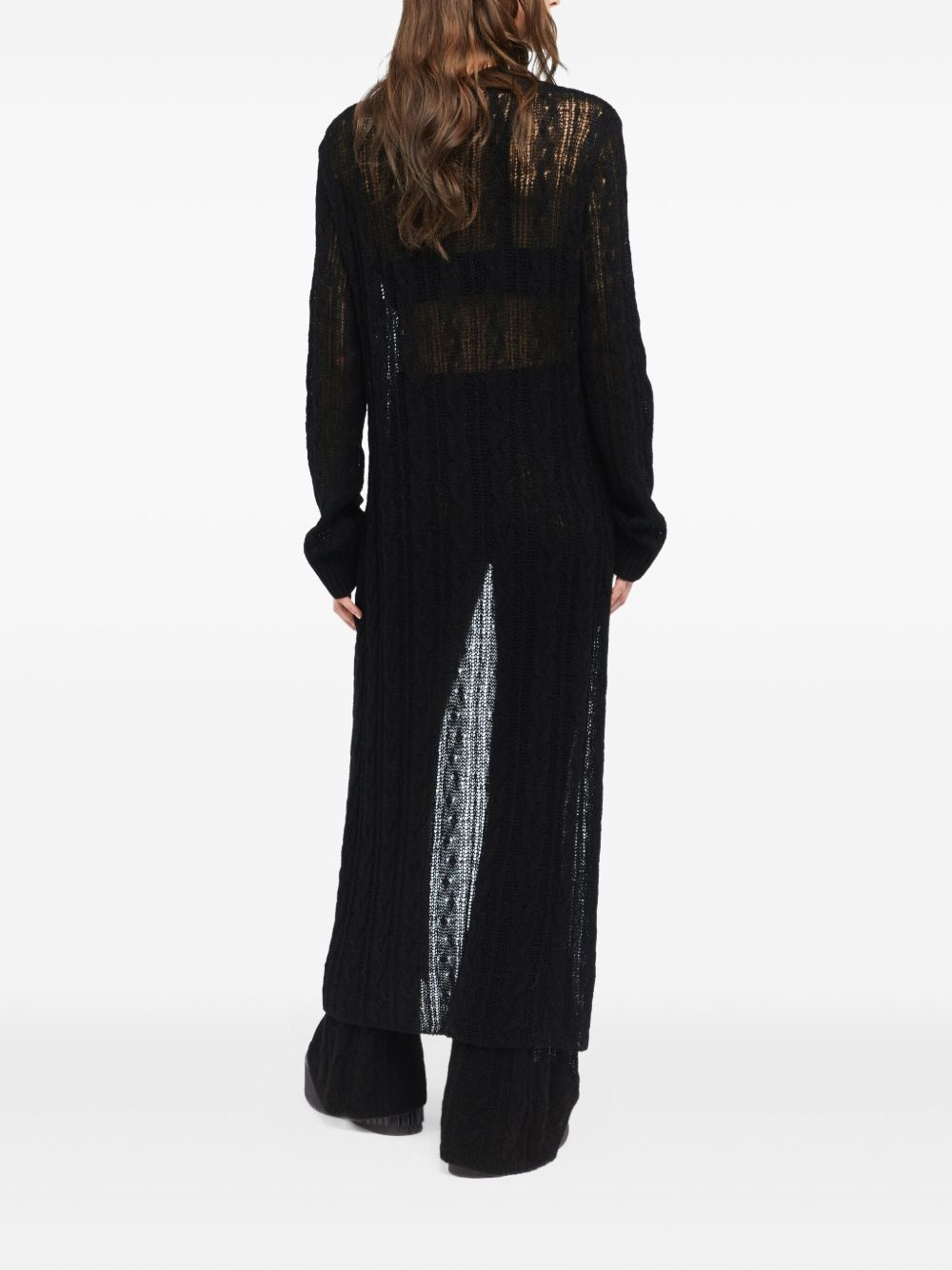 button-front open-knit cardigan - 4