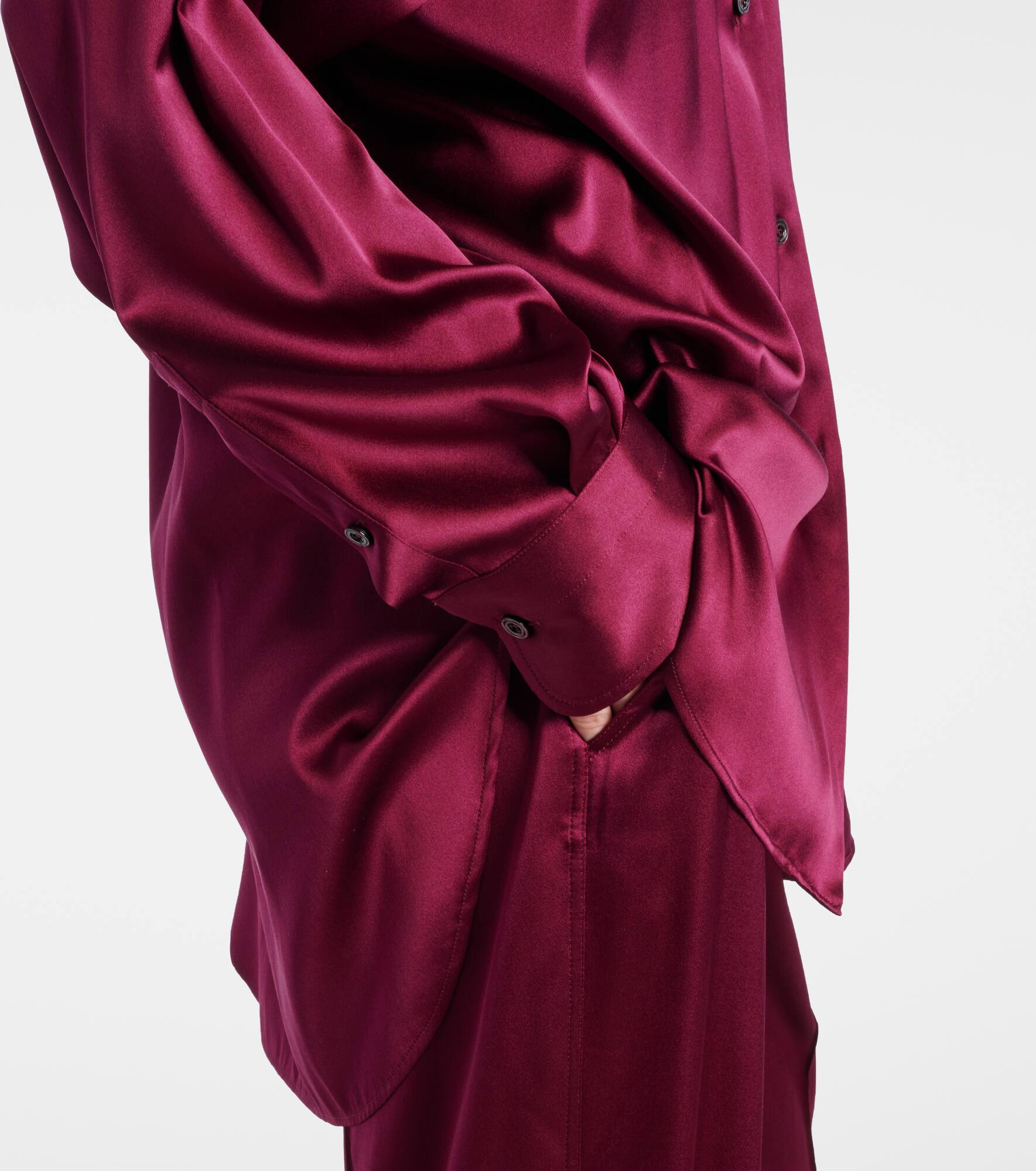 Silk-blend satin shirt - 5