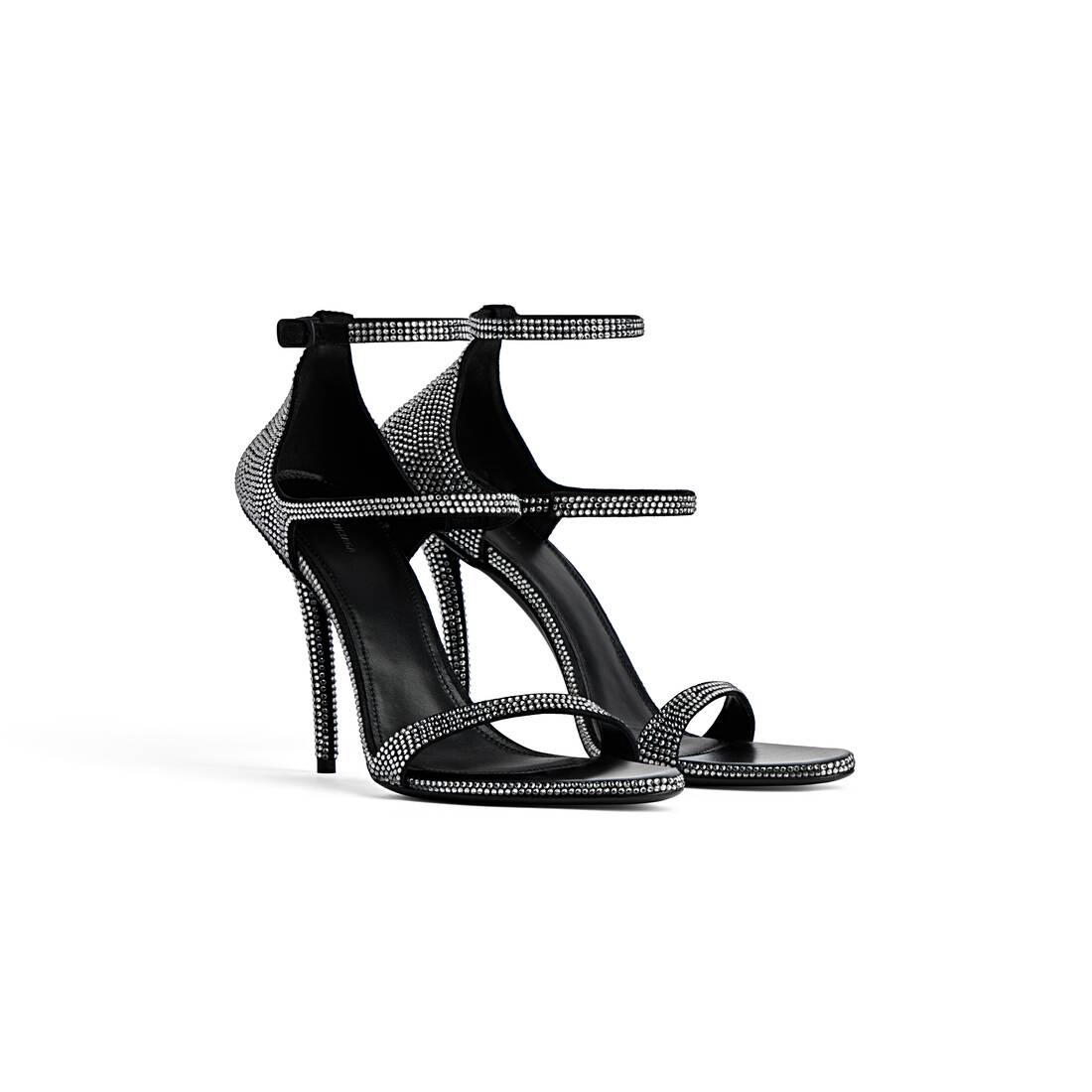 Women's Honey 110mm Sandal With Rhinestones  in Black/grey - 2