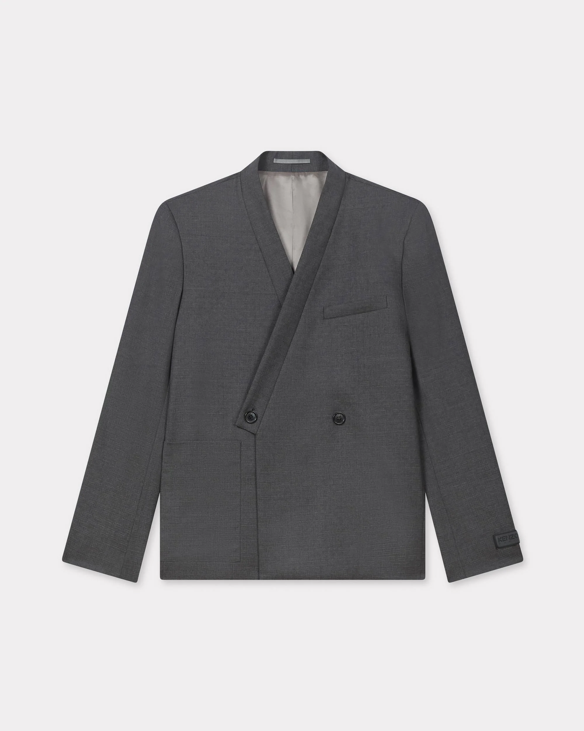 'KENZO Weave' adjusted tailored kimono jacket in wool jacquard - 1