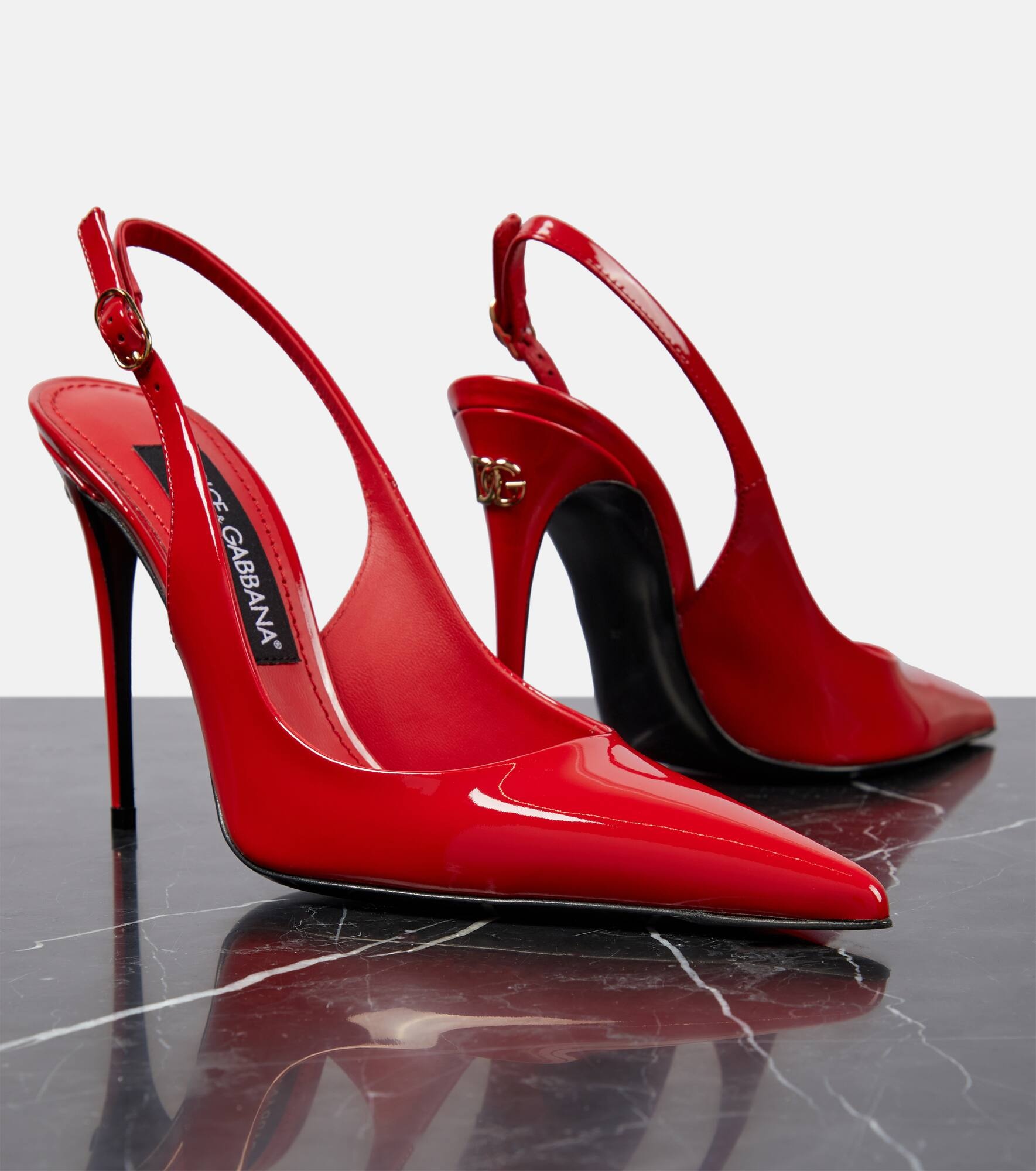 DG patent leather slingback pumps - 6