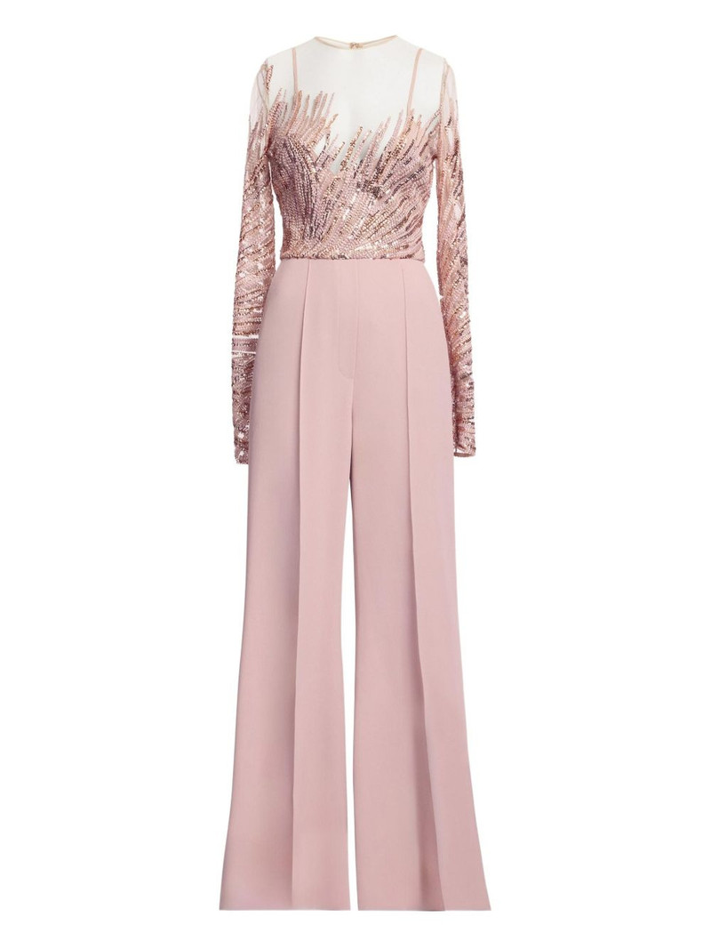 sequin-embellished tulle embroidered jumpsuit 1