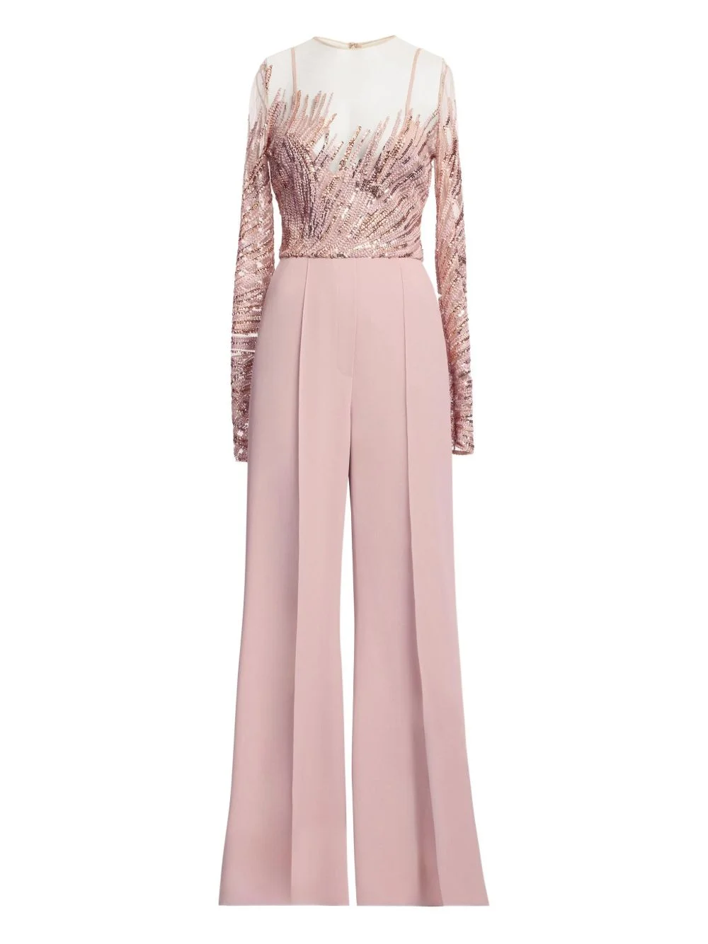 sequin-embellished tulle embroidered jumpsuit - 1