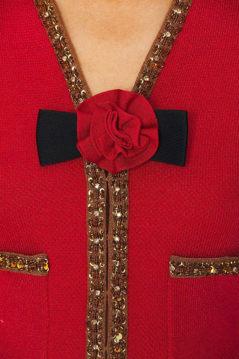 Textured Knit Corsage Cardigan - 5