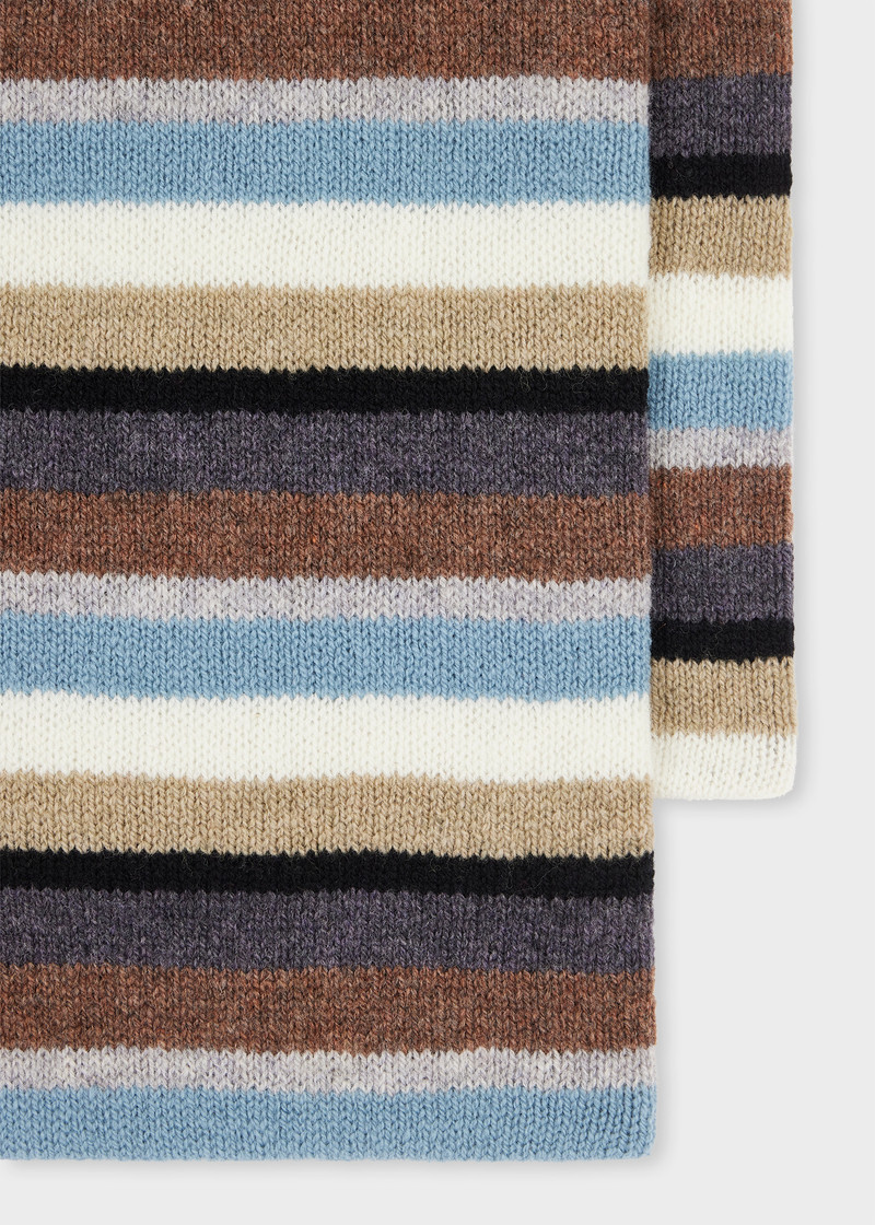 Black and Blue 'Seasonal Stripe' Beanie and Scarf 4