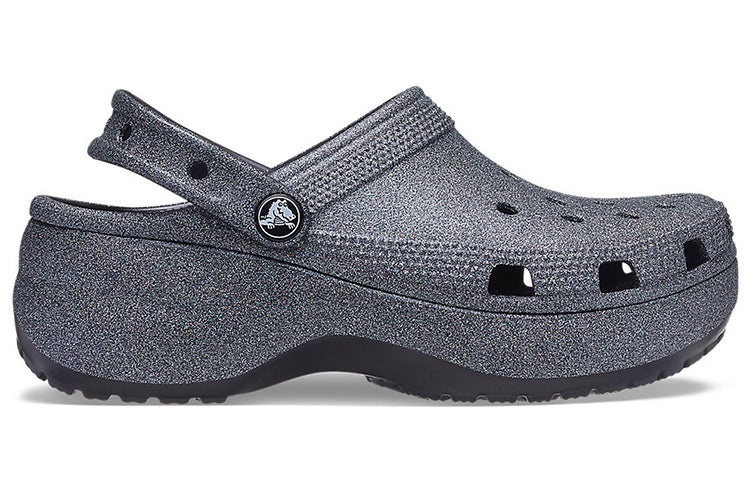 (WMNS) Crocs Classic Platform Glitter II Clog 'Black' 207770-001 - 3