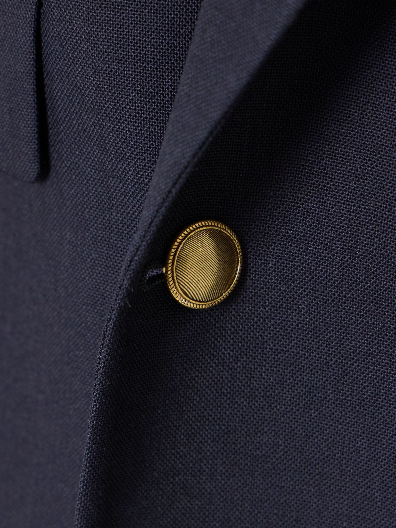 Oversized double-breasted grain de poudre wool blazer Blue - 6