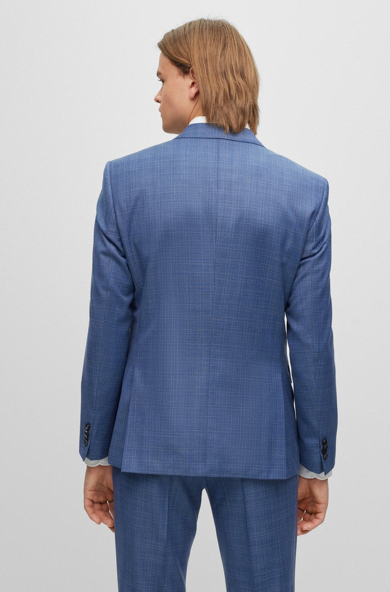 BOSS SLIM-FIT SUIT IN CHECKED VIRGIN-WOOL SERGE outlook