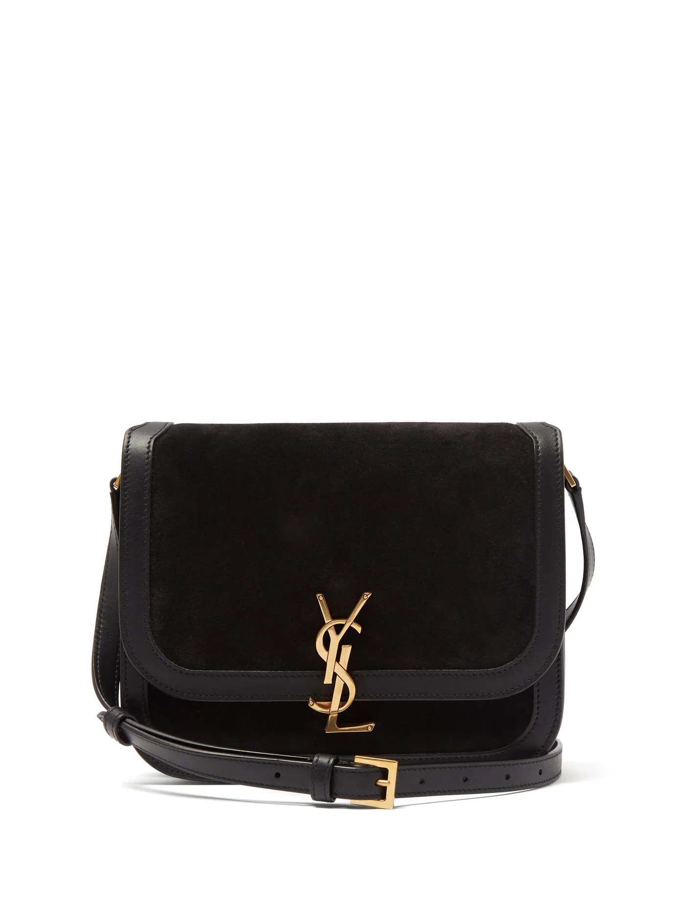 Solferino YSL-plaque suede shoulder bag - 1