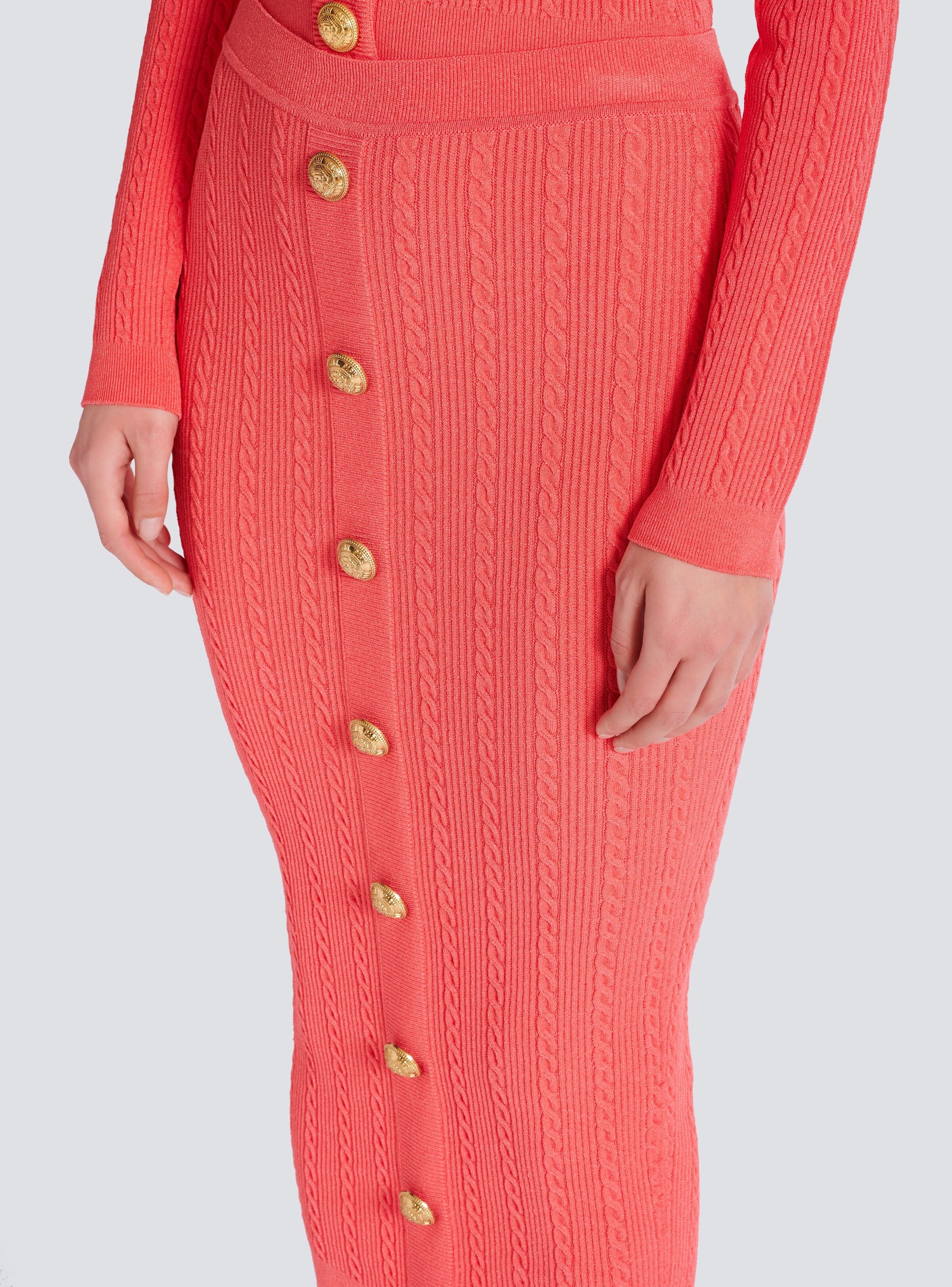 Cable-knit midi skirt - 7