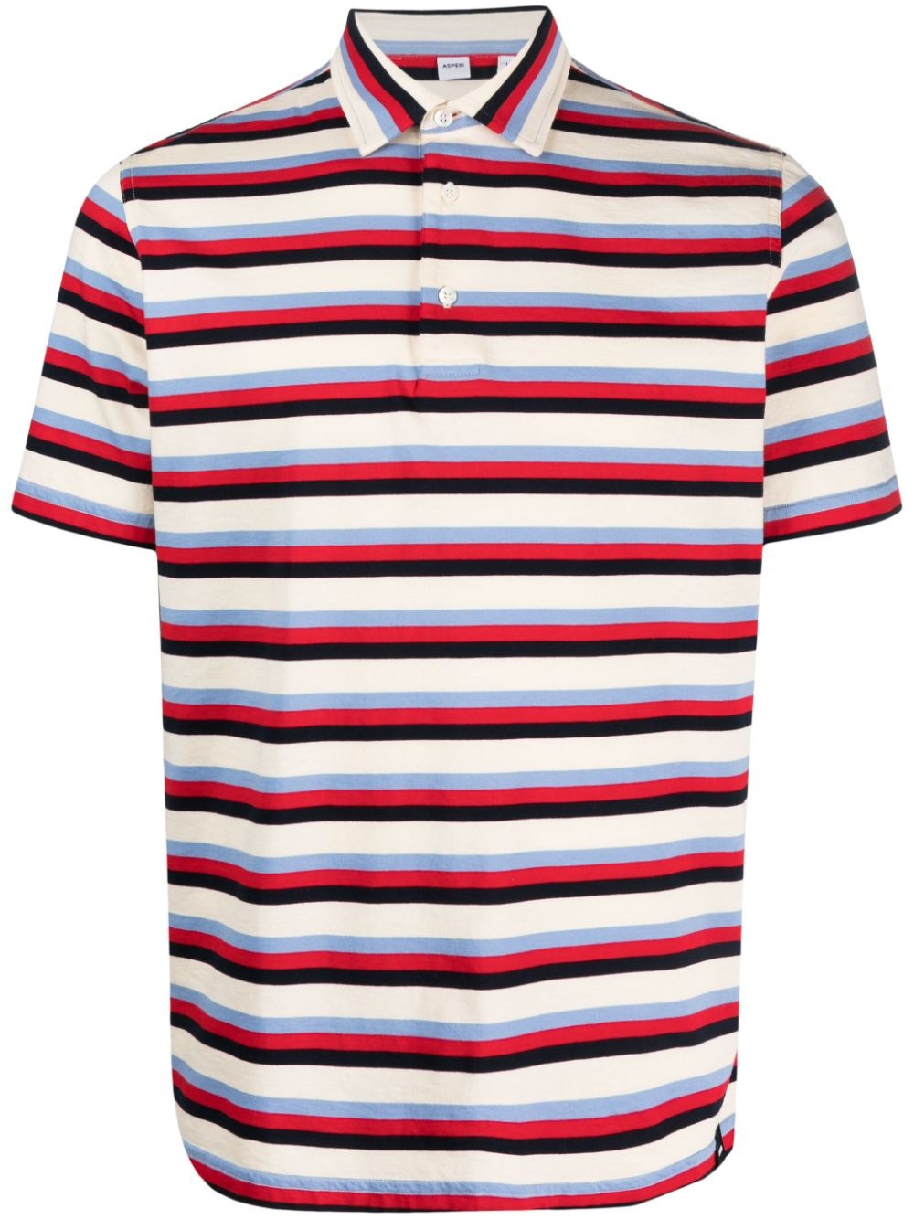 stripe-print cotton polo shirt - 1