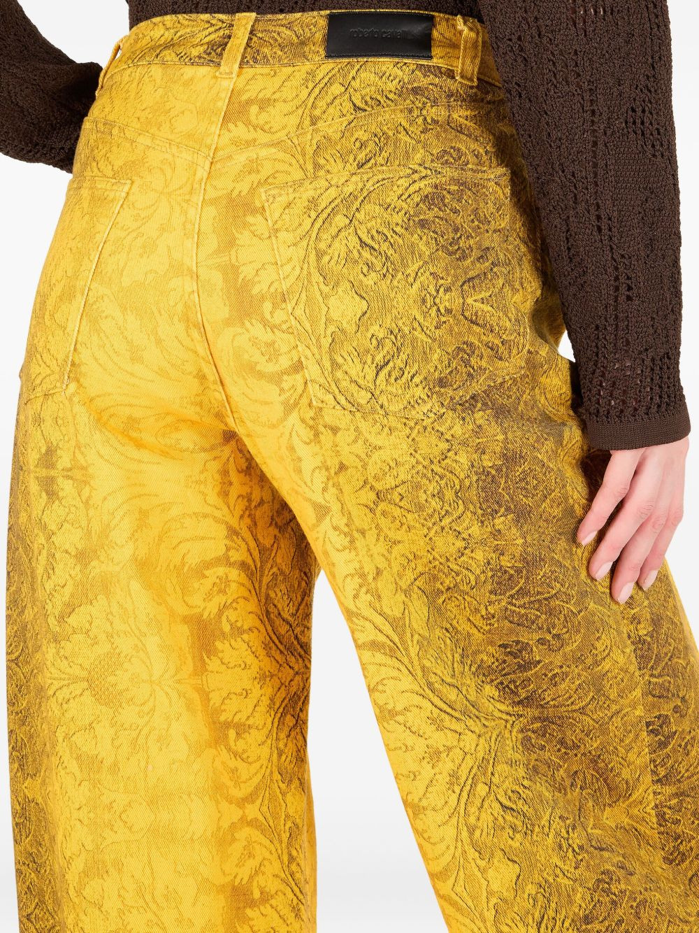 brocade-print straight-leg jeans - 5