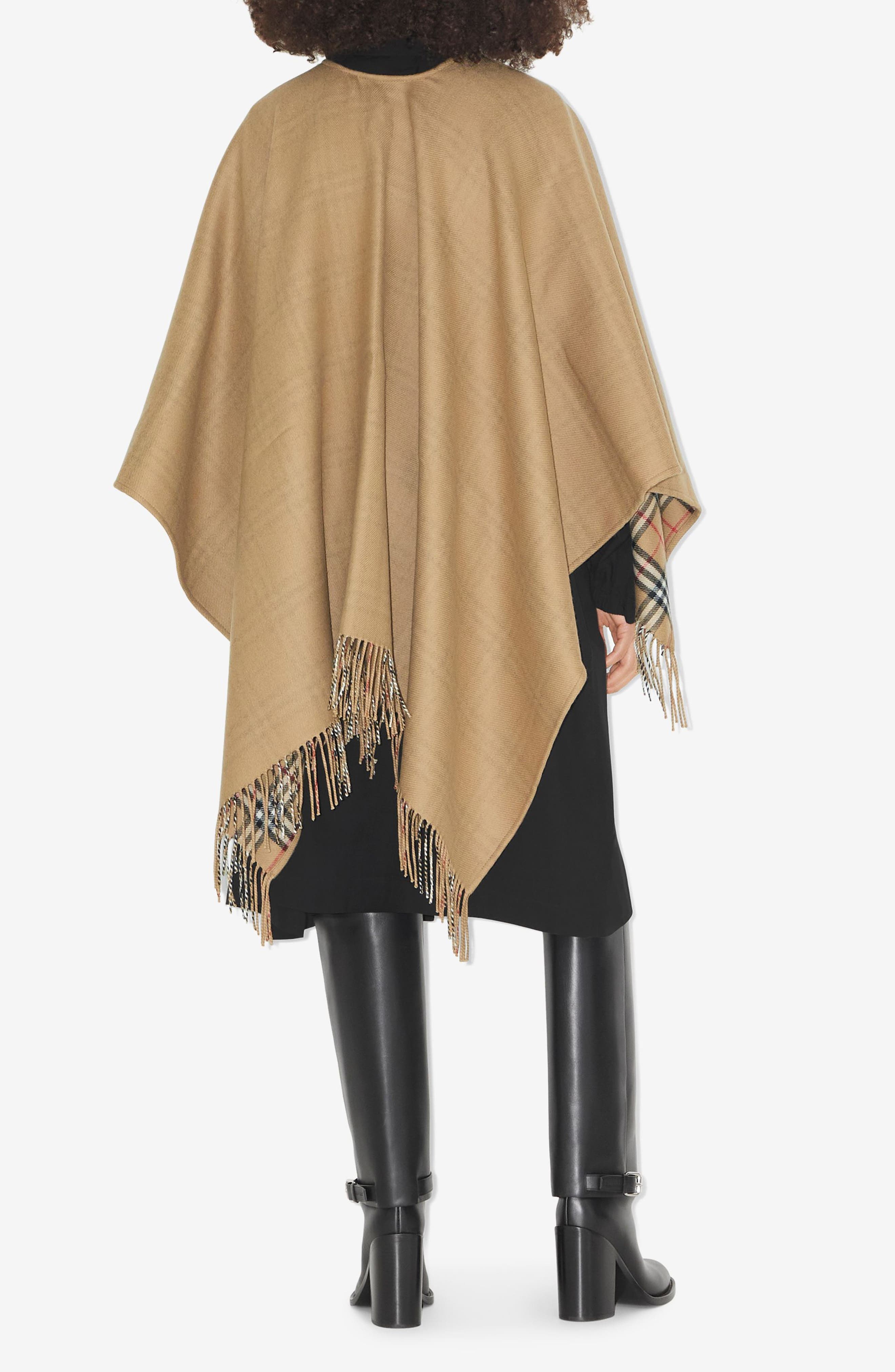 burberry Vintage Check Wool Cape in Archive Beige at Nordstrom - 2