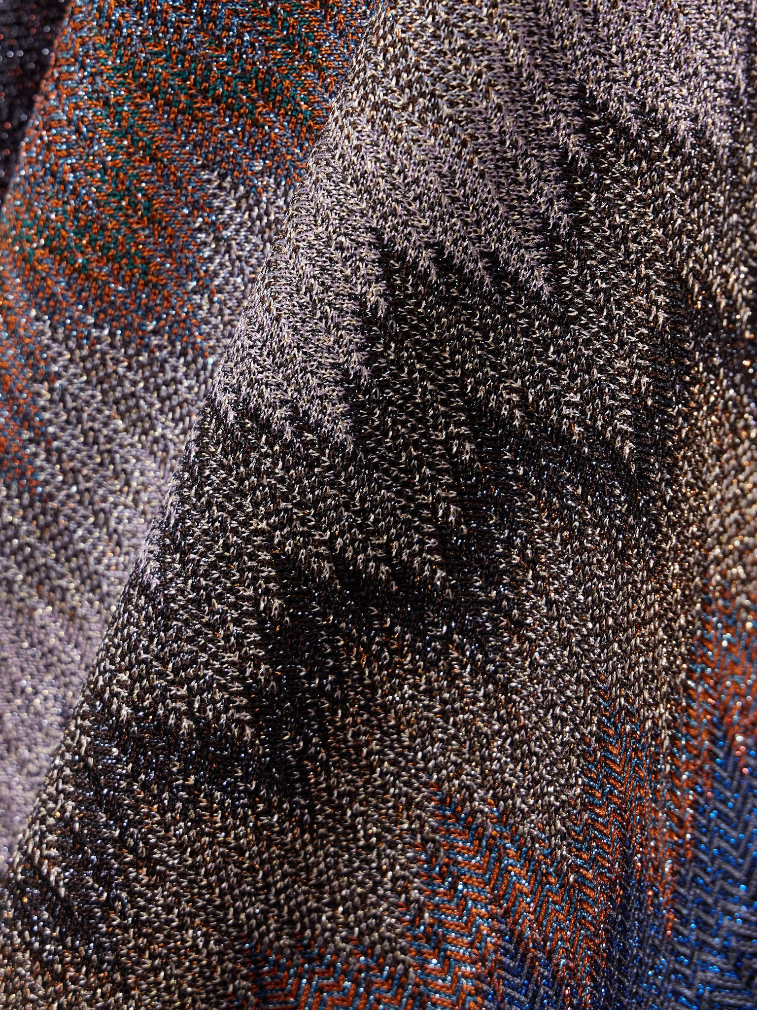 Metallic striped crochet-knit maxi dress Blue - 4