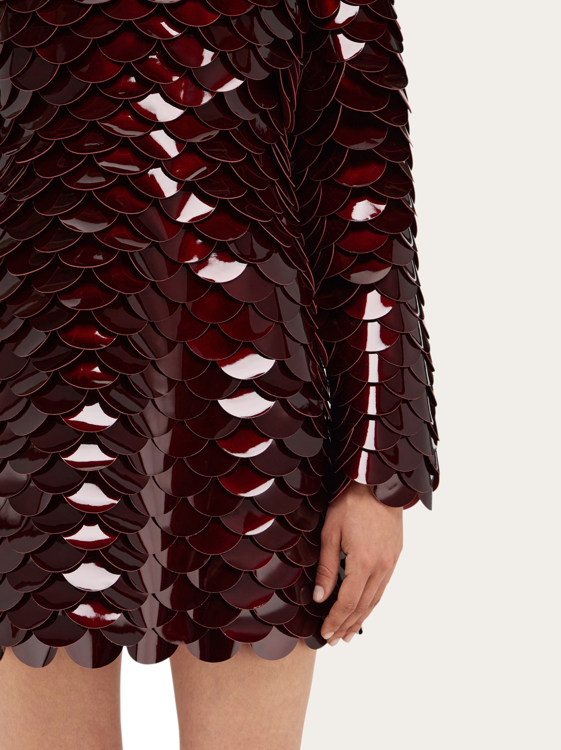 Mini dress with patent leather scales - 6