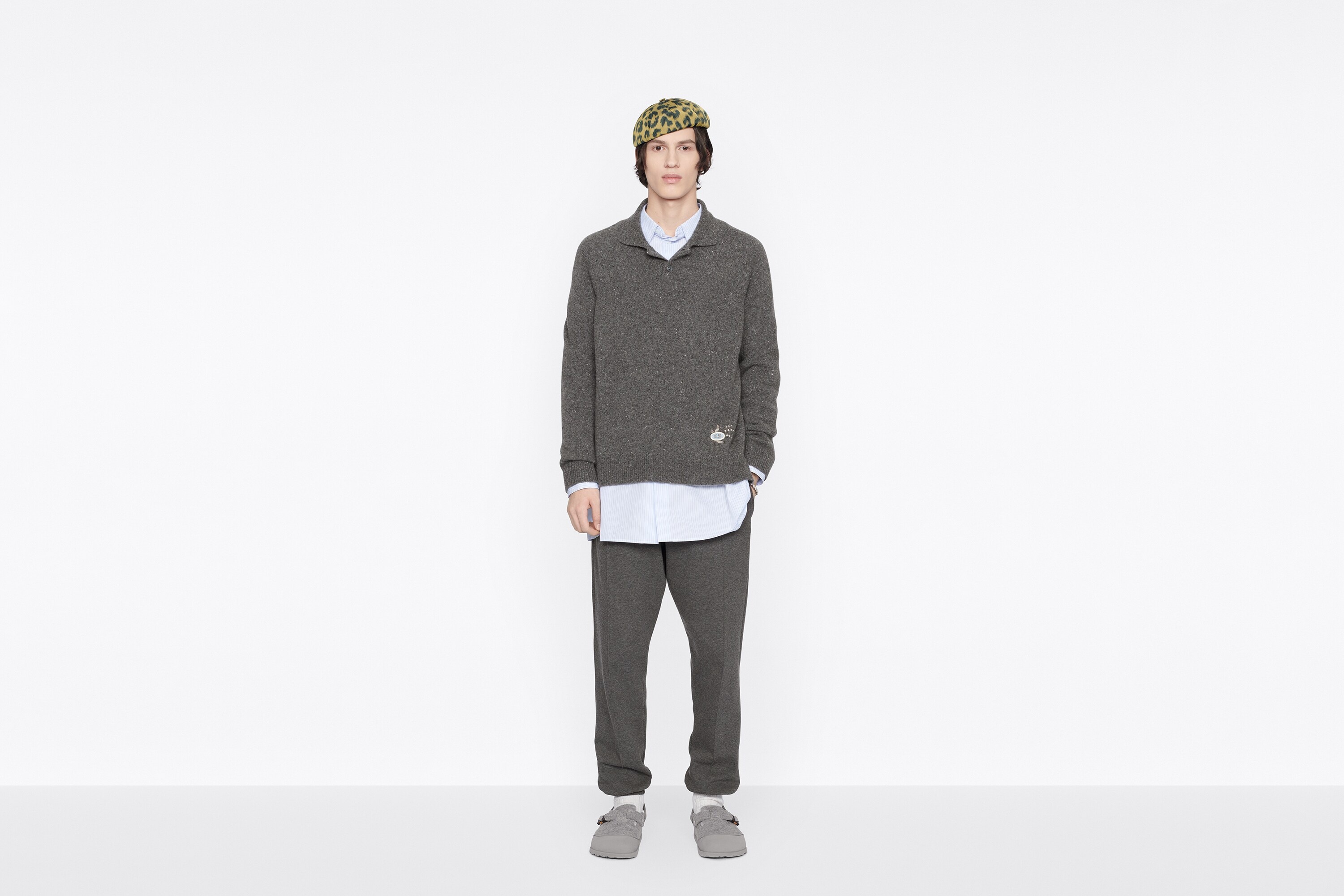 Oversized Long-Sleeved Polo Shirt - 4