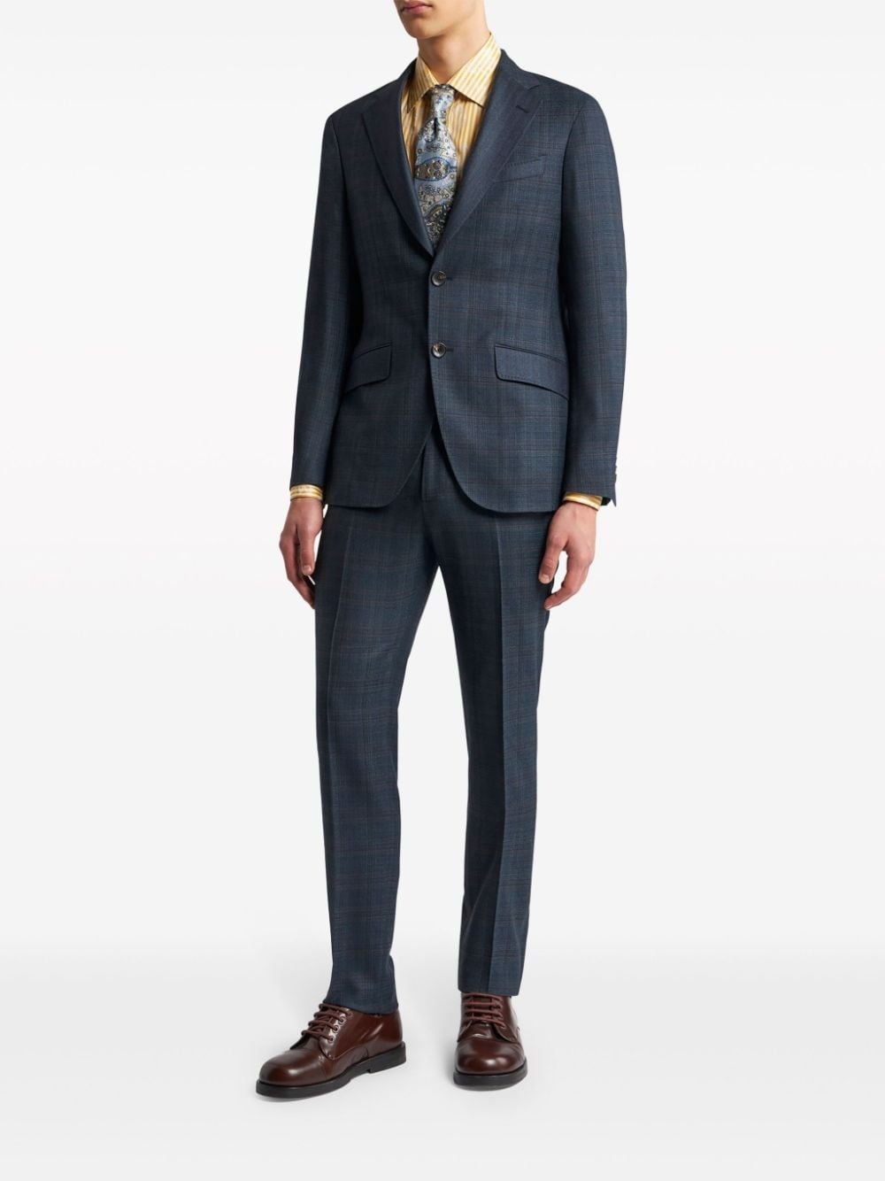 checked wool two-piece suit - 2