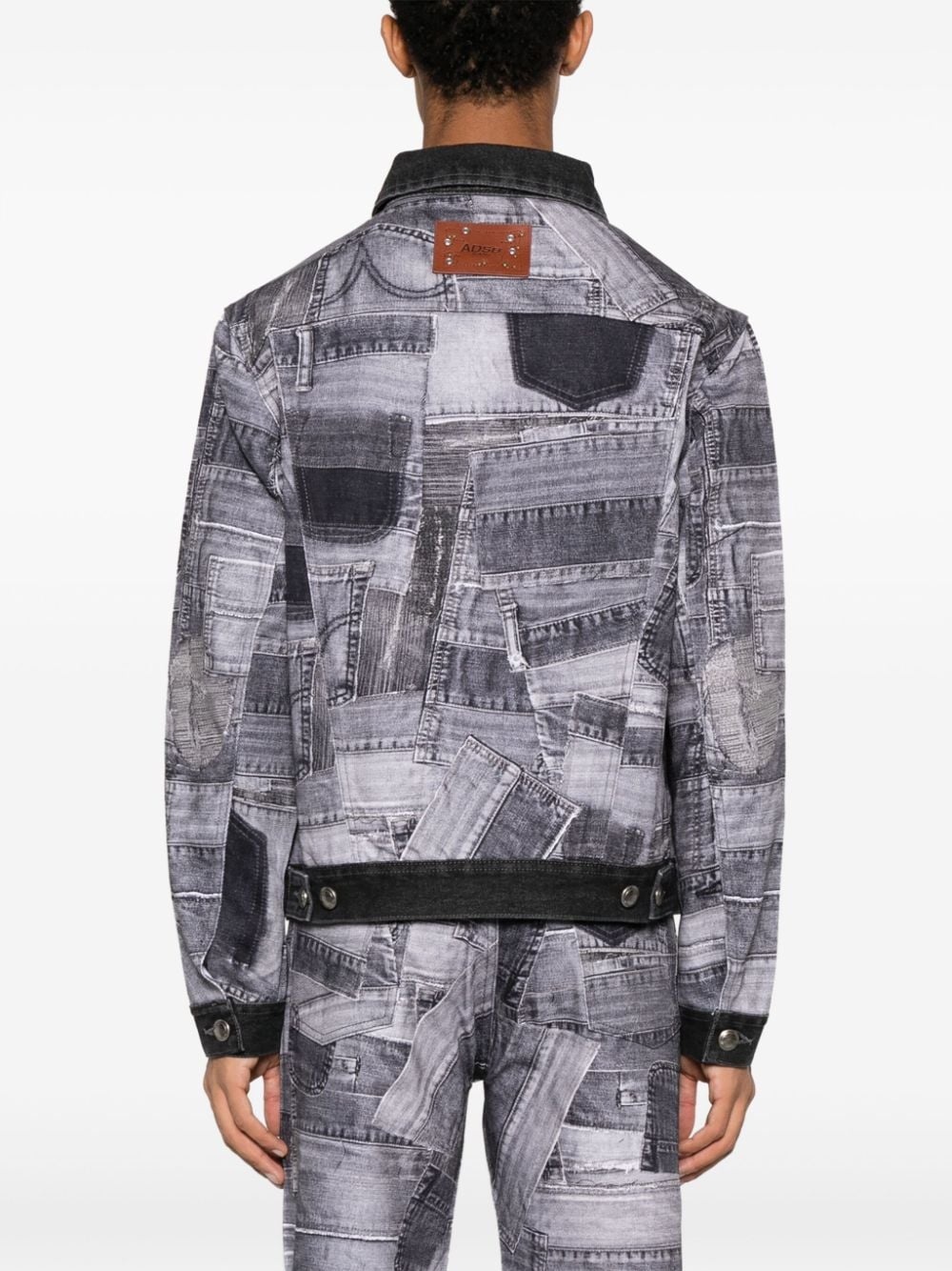 patchwork-design denim jacket - 4