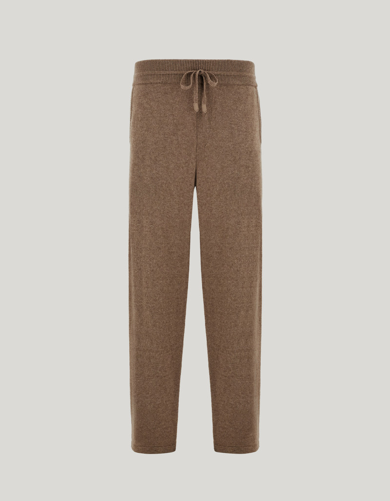 HAZELNUT STRAIGHT-BOTTOM PANTS IN WOOL-CASHMERE 1