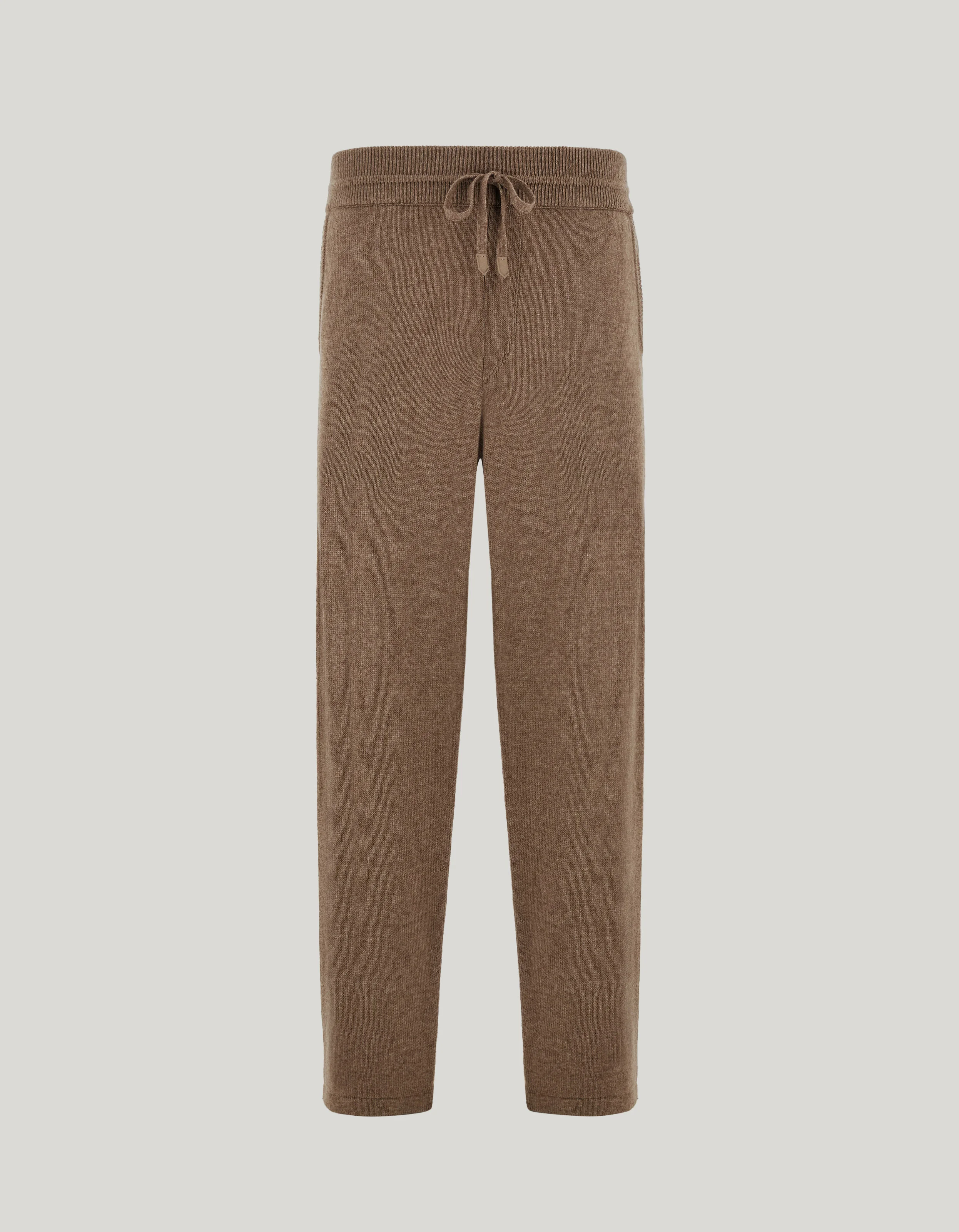 HAZELNUT STRAIGHT-BOTTOM PANTS IN WOOL-CASHMERE - 1