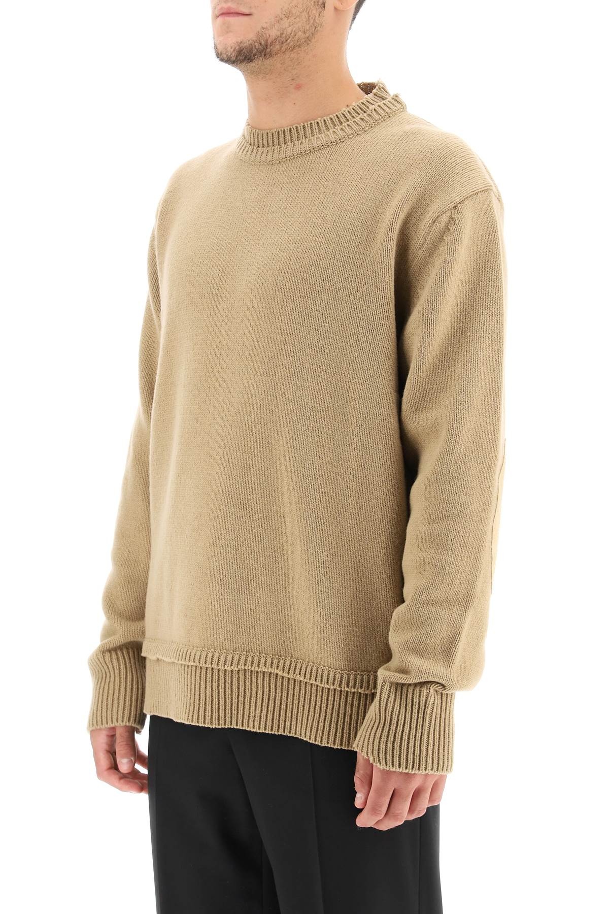 Maison Margiela Tan Elbow Patch Sweater Maison Margiela