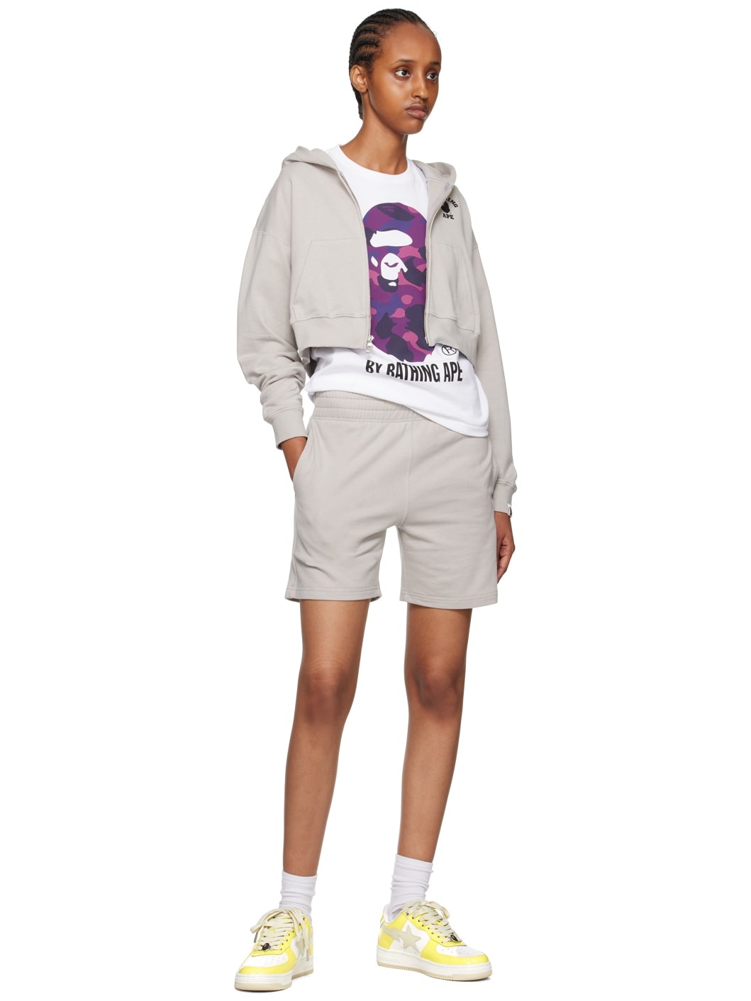 Gray Ape Head One Point Shorts - 4