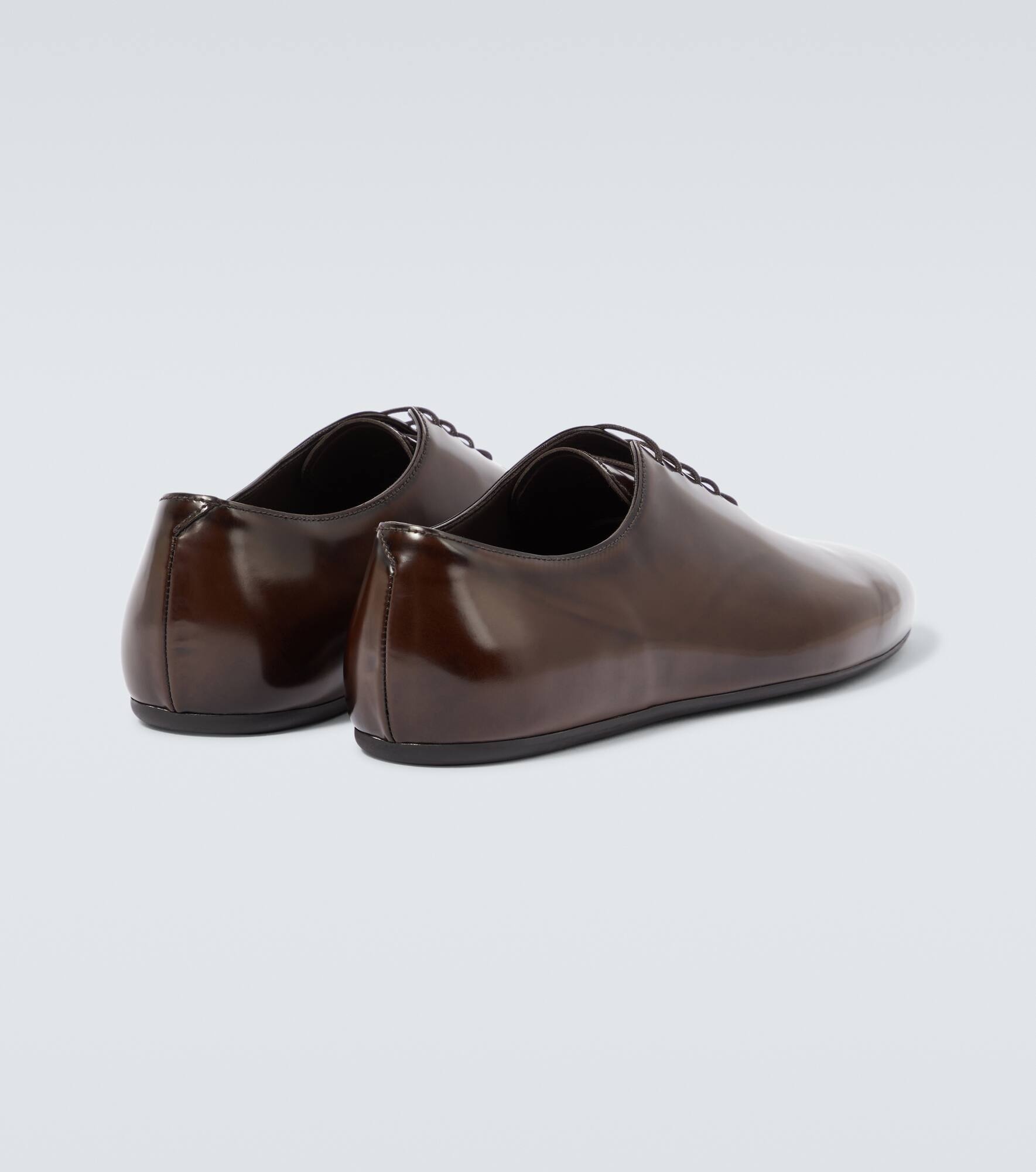 Brushed leather Oxford shoes - 6