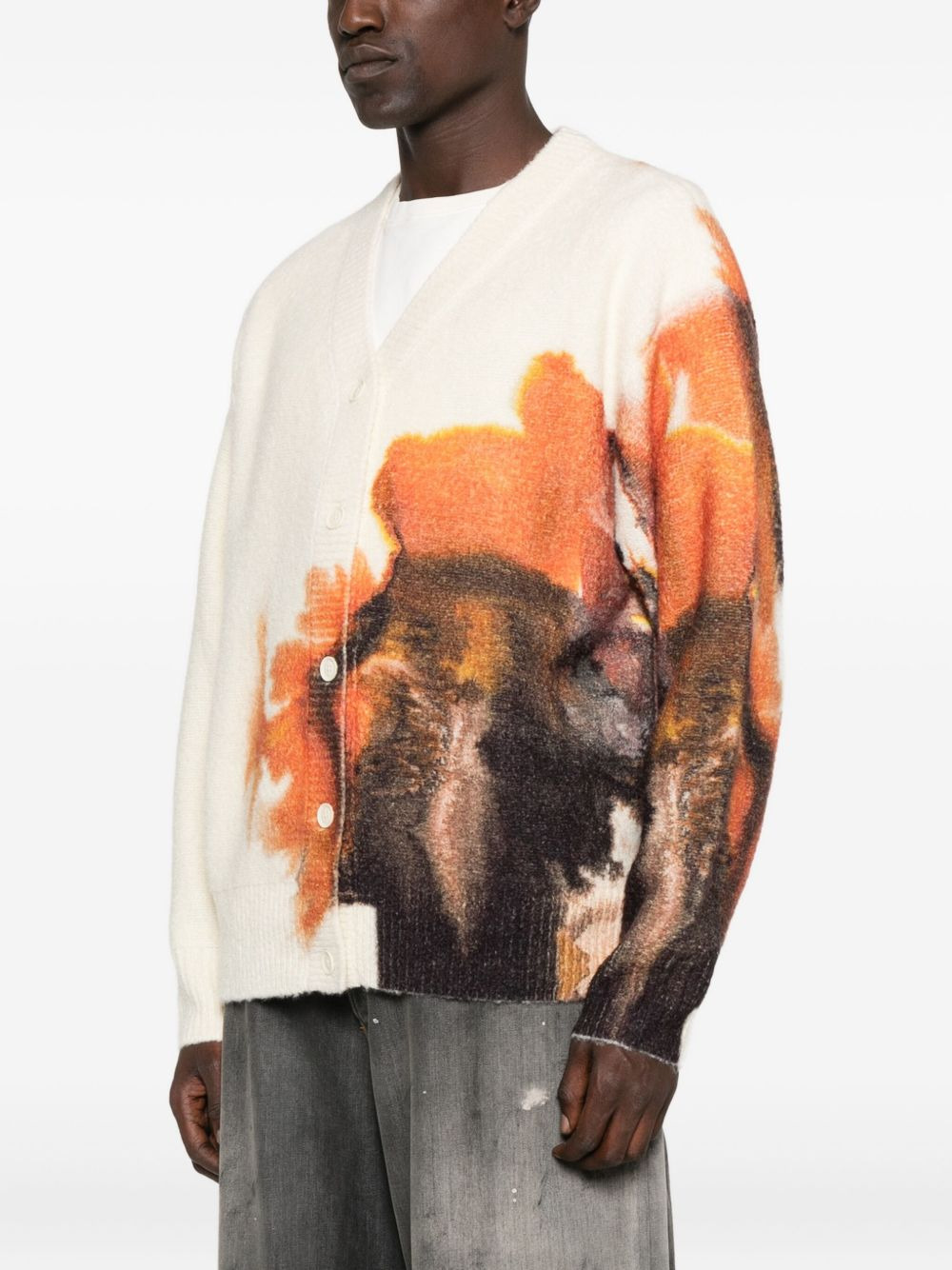 graphic-print cardigan - 3