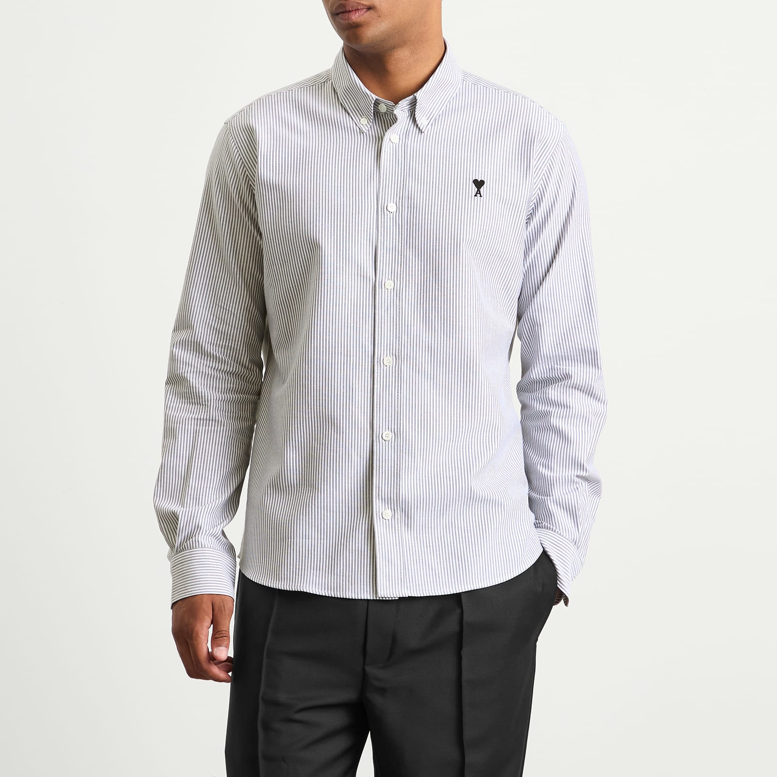 AMI Paris Striped Cotton Oxford Classic Shirt - 2