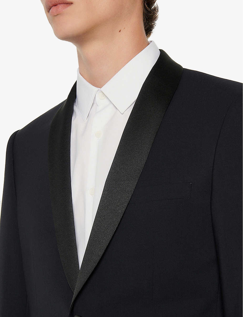 Shawl-collar wool tuxedo jacket - 4