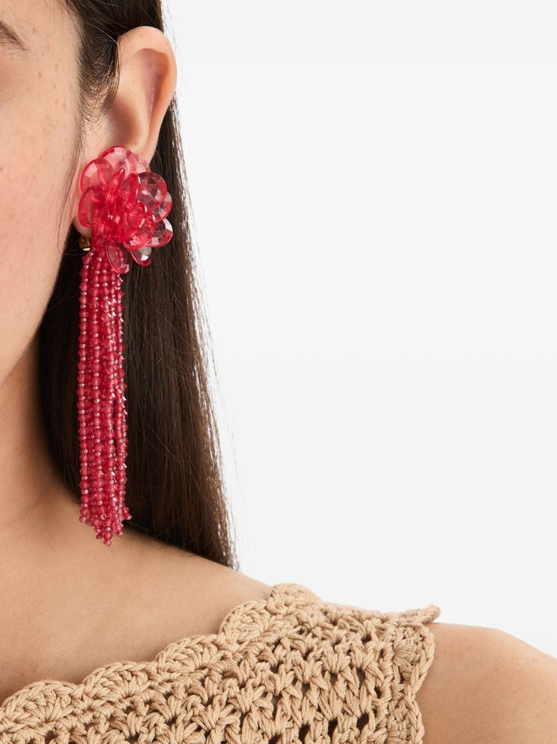 Oscar de la Renta floral beaded earrings outlook