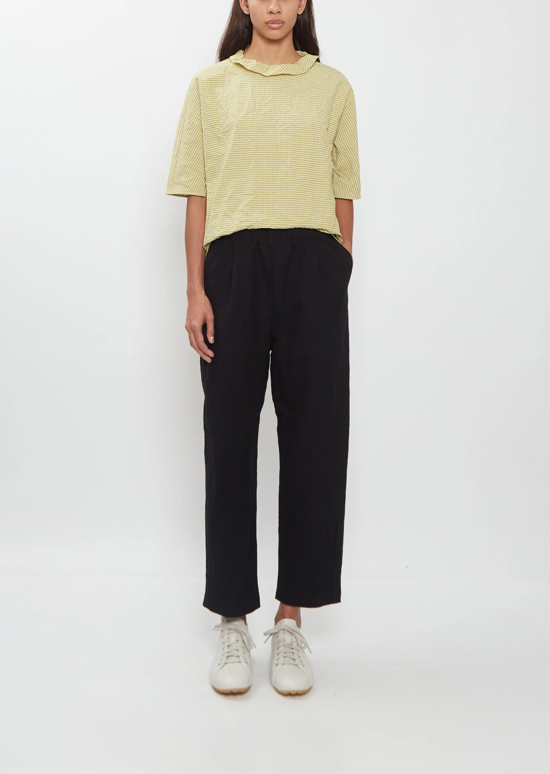 Wool Cotton Back Pocket Pants - 1