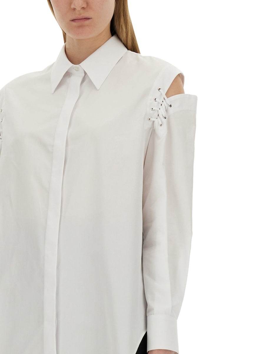 Tシャツ・カットソー alexander mcqueen COCOON SHIRT WITH CUT-OUT DETAILS Alexander Mcqueen Cocoon Shirt With Cut-out Details In White
