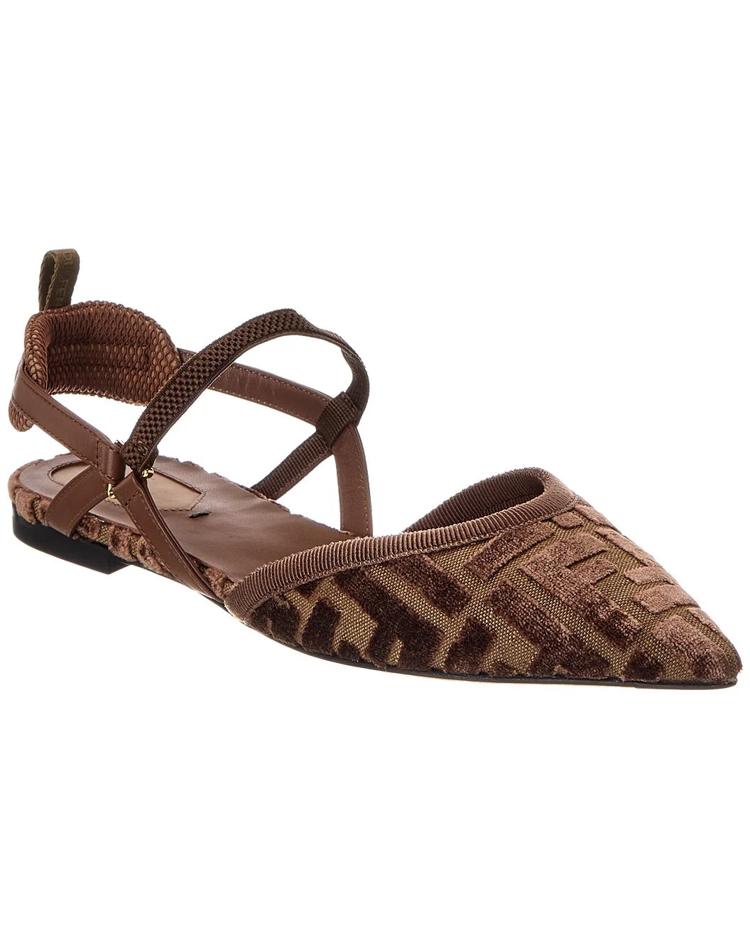 FENDI Colibri Lite FF Jacquard Velvet Flat - 1