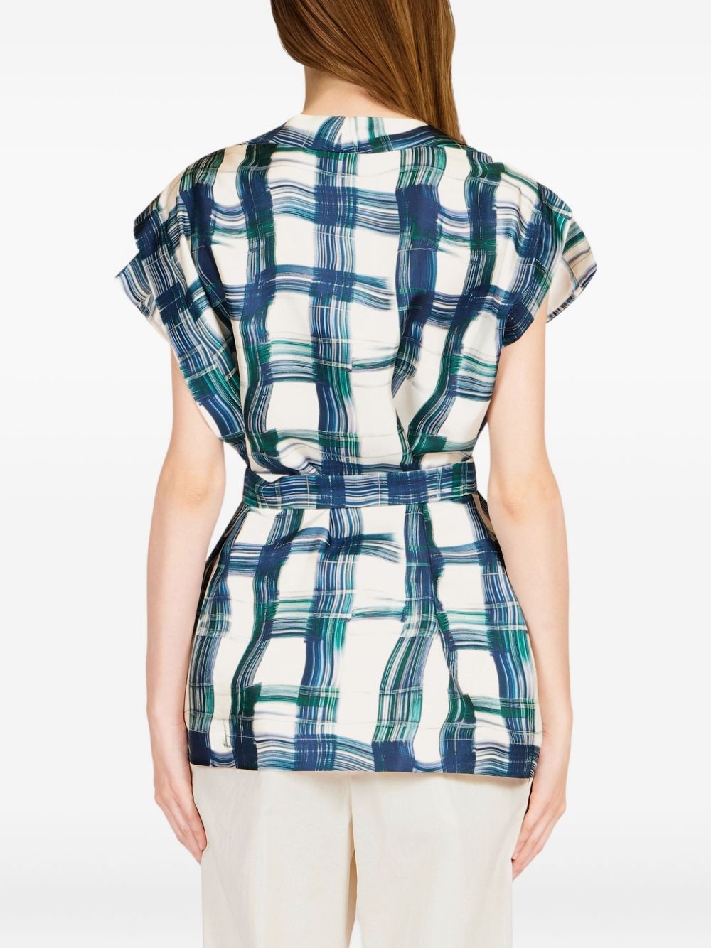 plaid belted top - 4