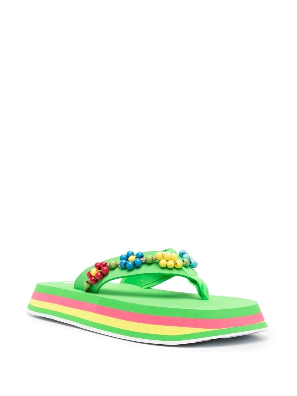 bead-embellished flip flops - 2