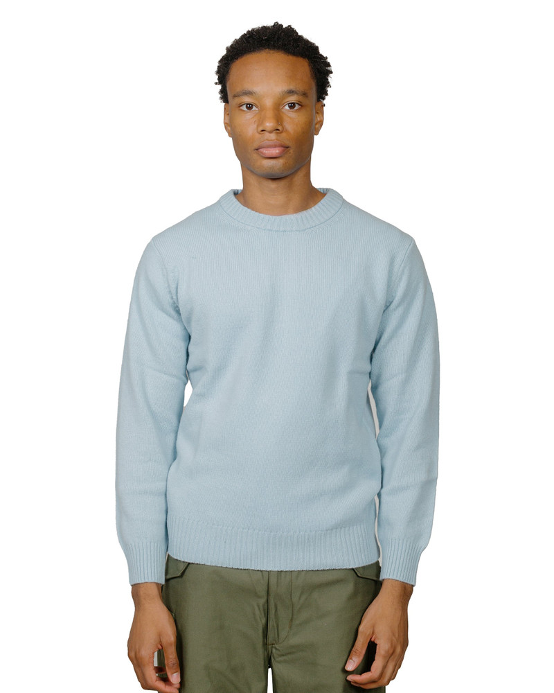 The Real McCoys MC21114 Wool Crewneck Sweater Light Blue outlook