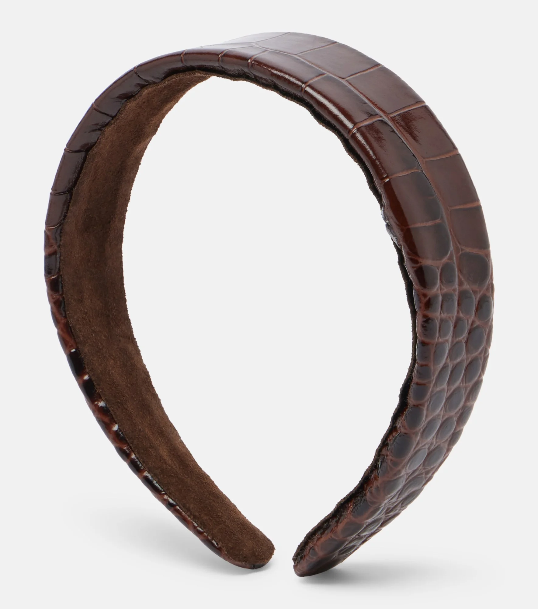 Cruz croc-effect leather headband - 1