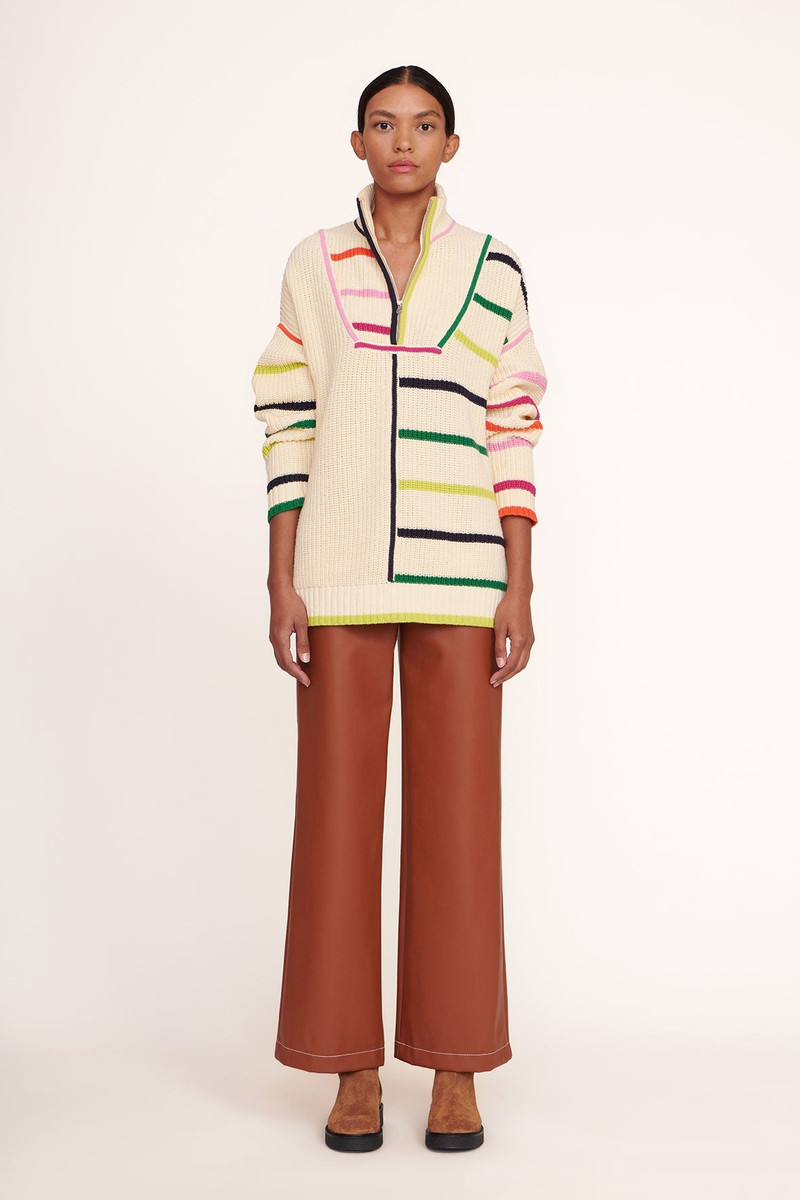 STAUD STAUD HAMPTON SWEATER CREME RAINBOW MULTI outlook