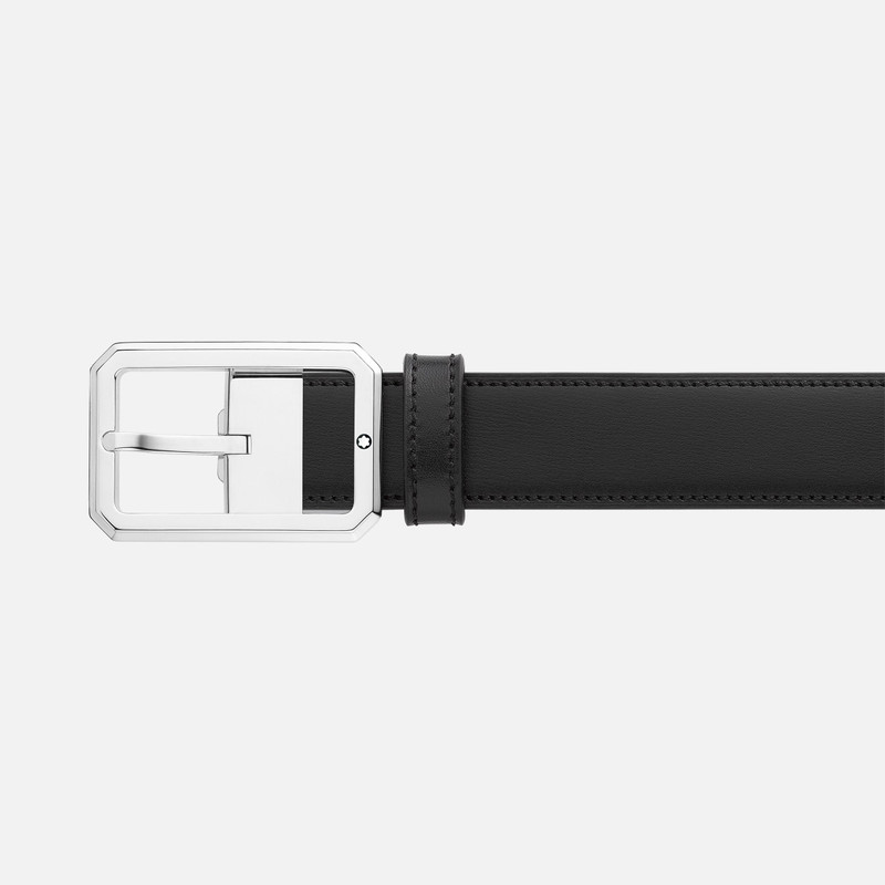 Montblanc Black/brown 30 mm reversible leather belt outlook