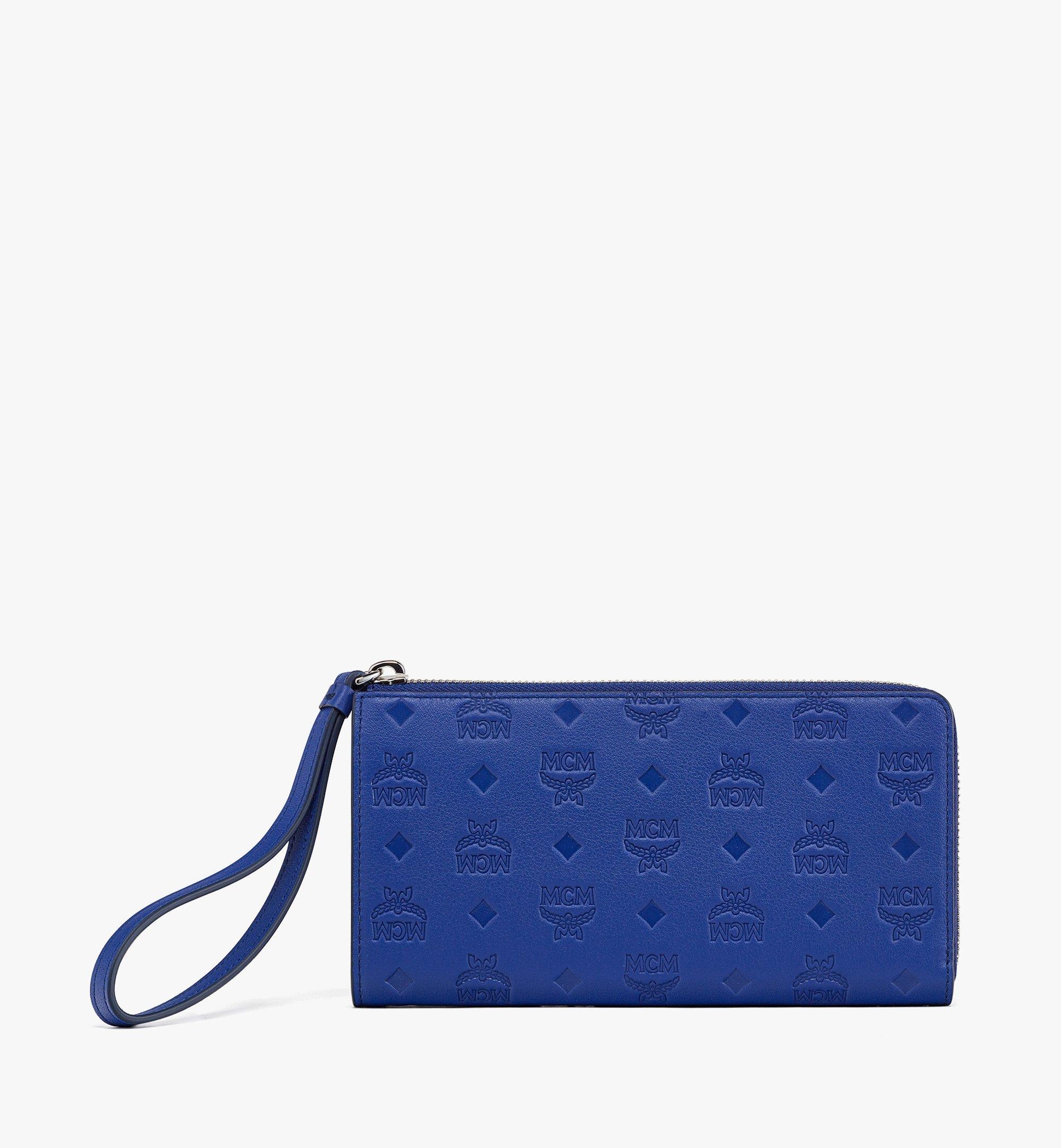 Aren Zip Around Wallet in Embossed Monogram Leather - 1