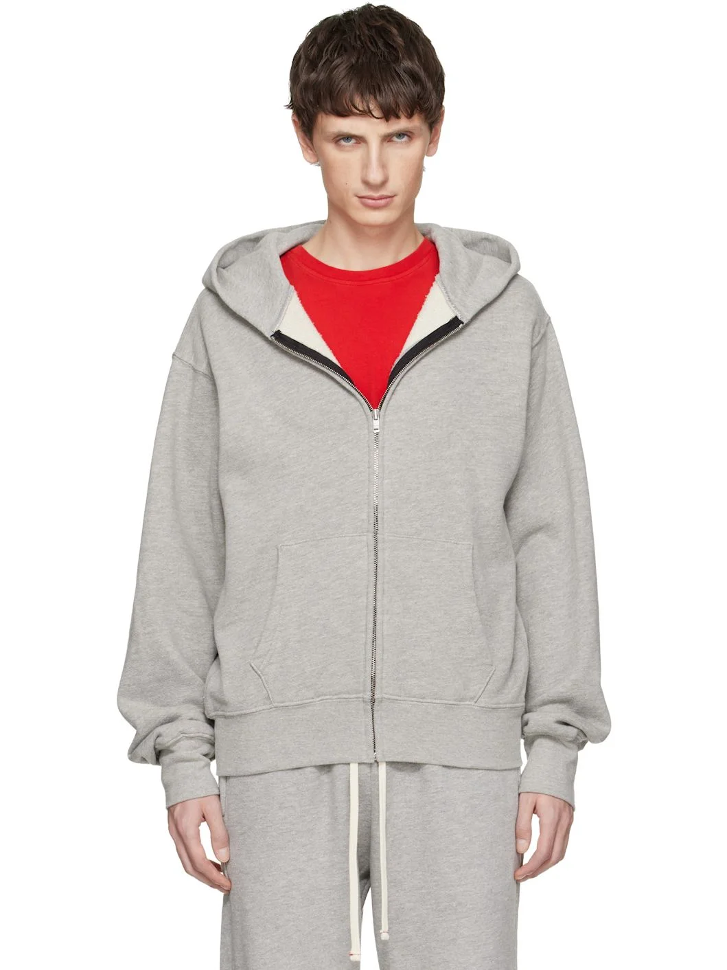 Gray Heavyweight Zip Hoodie - 1