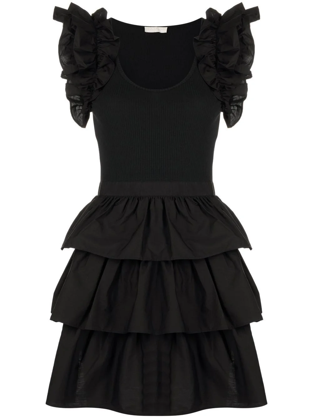 ruffle-trim T-shirt dress - 1