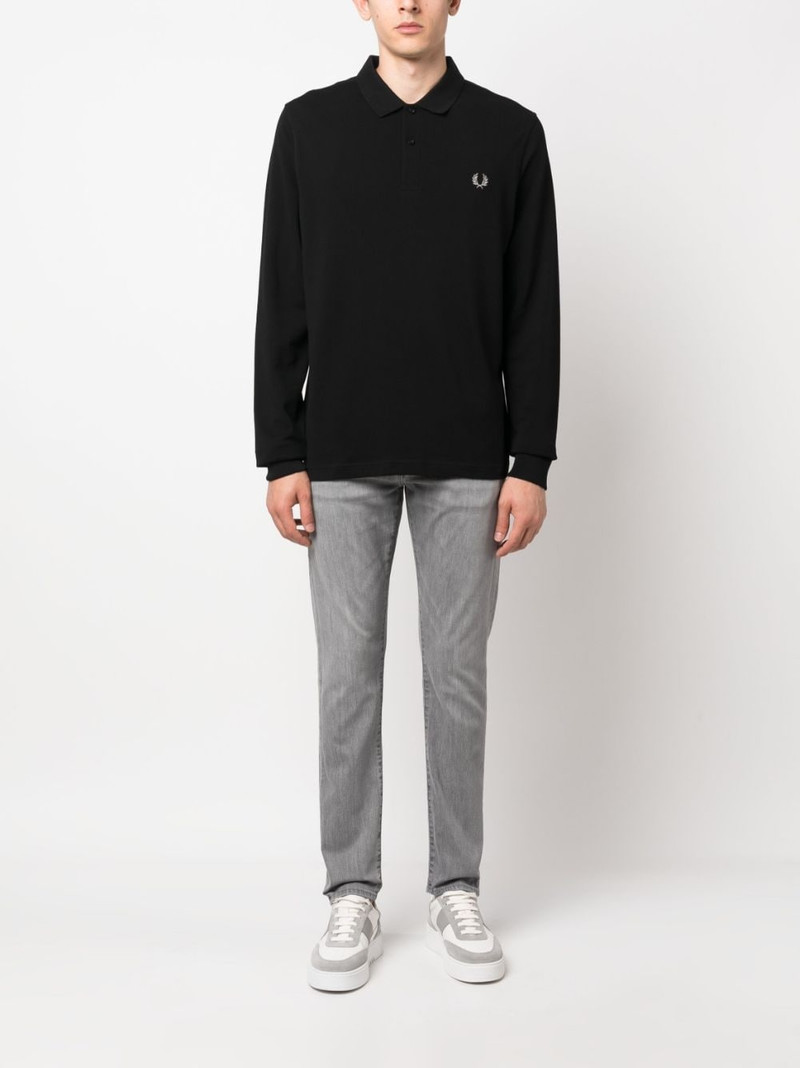 Fred Perry crest-motif polo shirt outlook