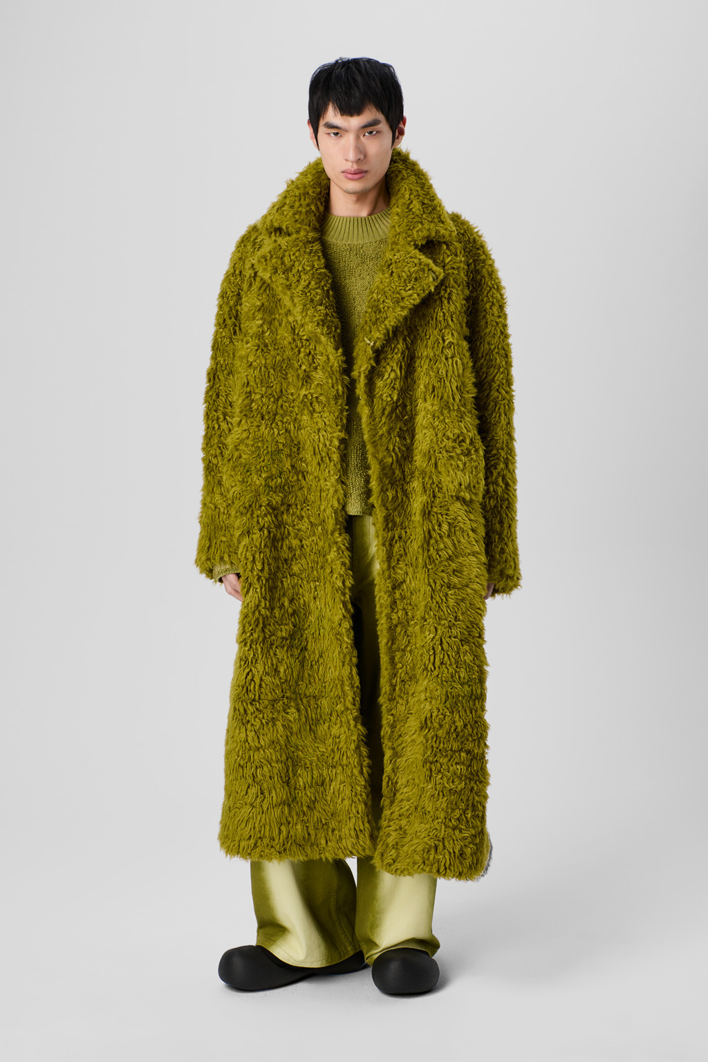 Green textured coat - 6
