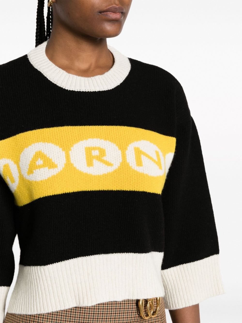 logo-intarsia cropped jumper - 5