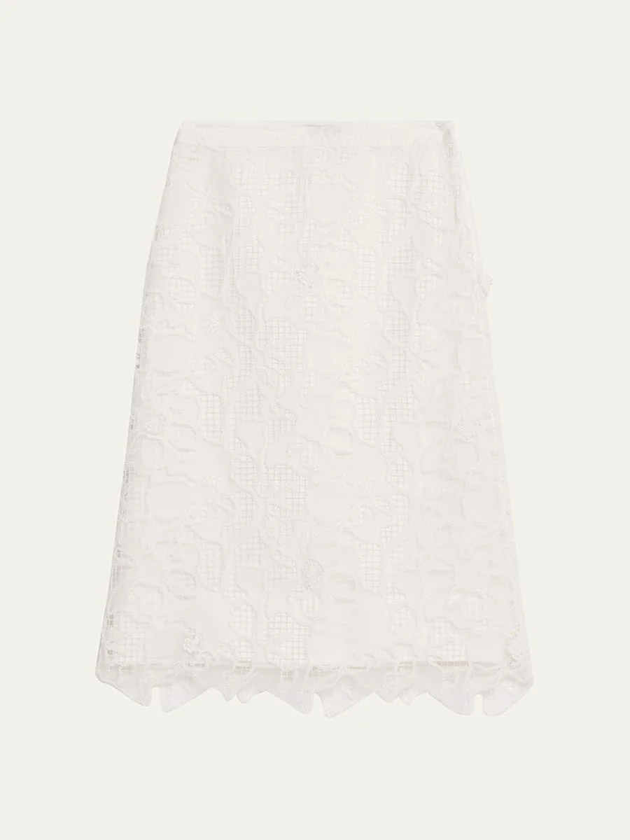 Elissa Embroidered Column Skirt - 1