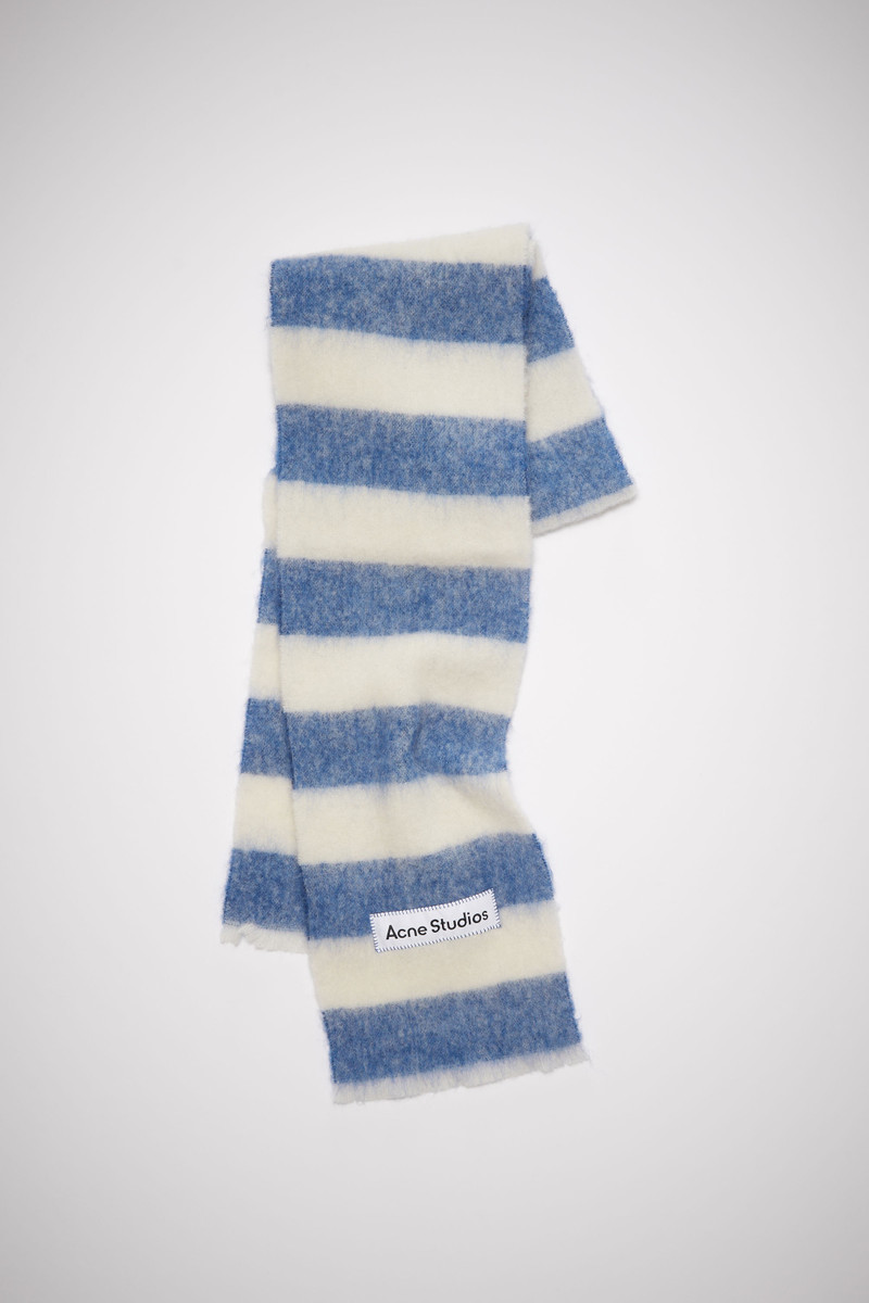 Wool-blend stripe scarf - Blue/white 1