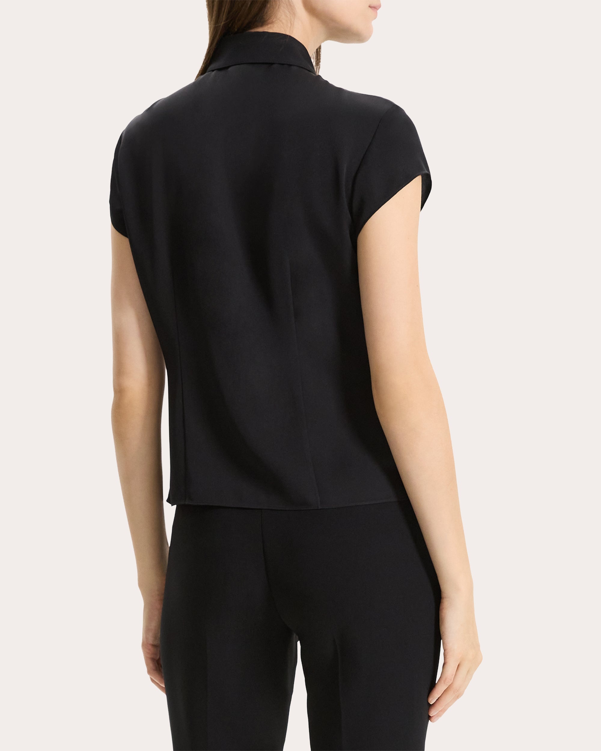 Silk Cap-Sleeve Shirt - 3