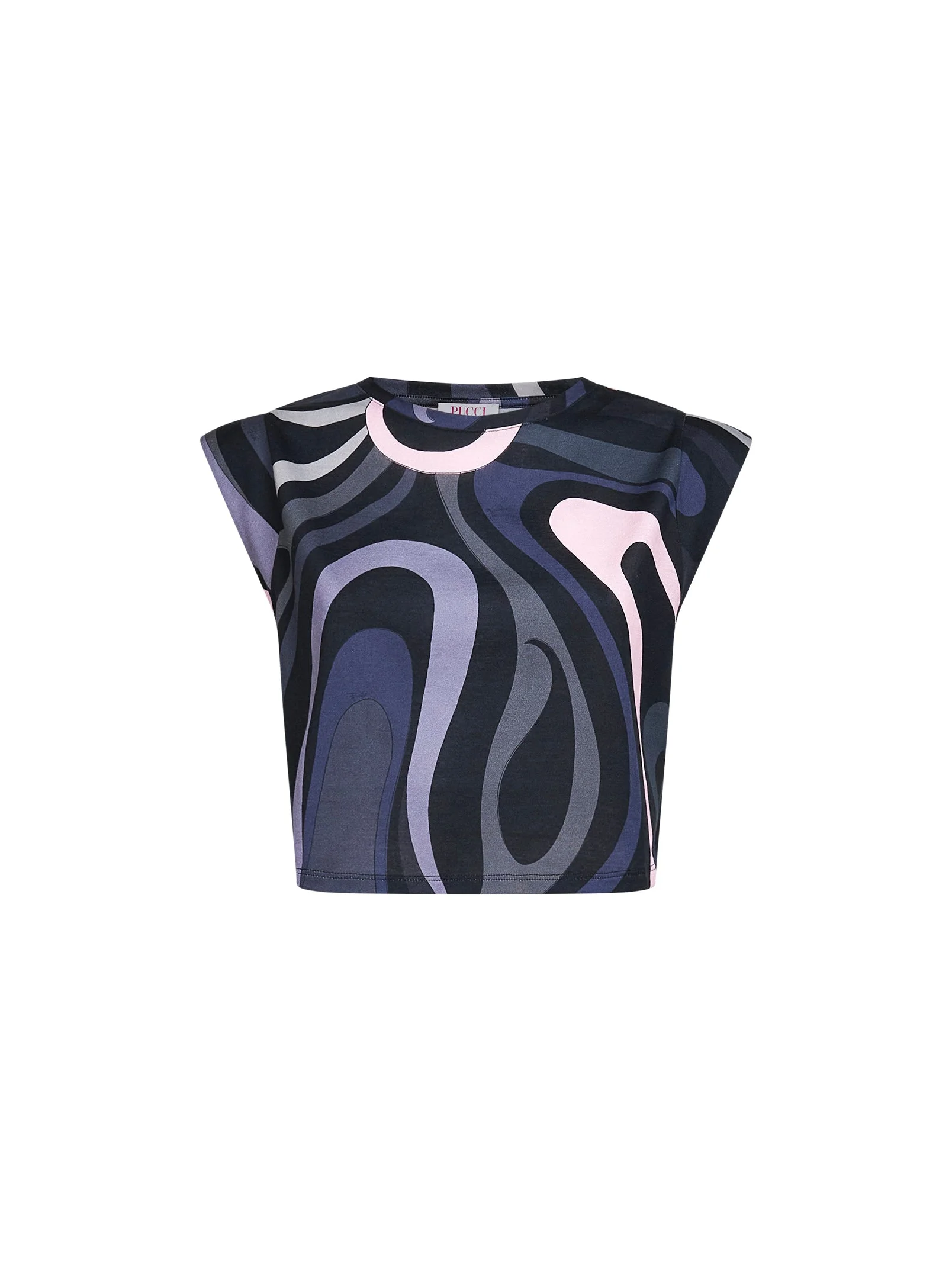 Pucci Women Marmo Print Cotton Cropped Top - 1